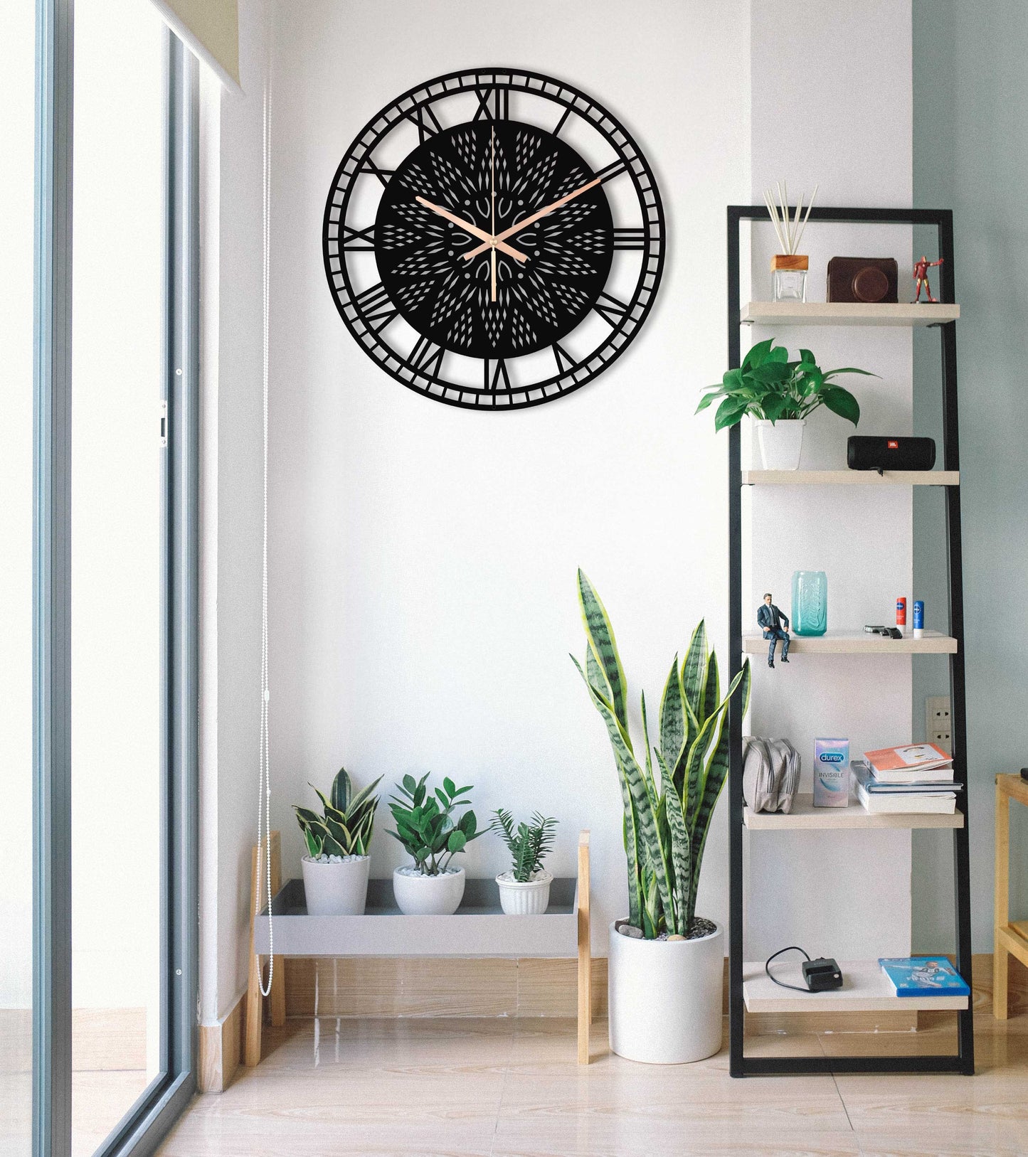 120-Dekoratif Metal Duvar Saati