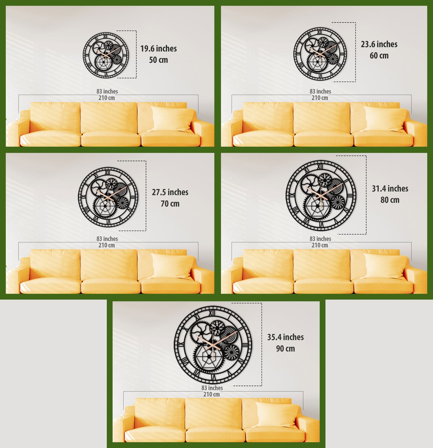 122-Dekoratif Metal Duvar Saati