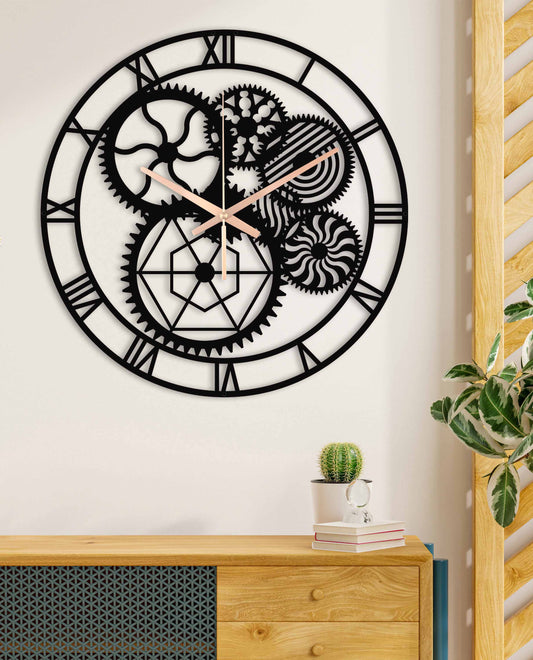 123-Dekoratif Metal Duvar Saati