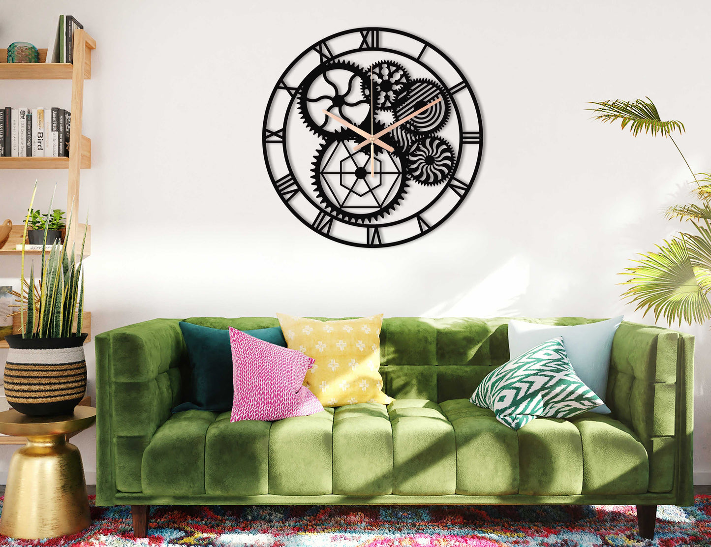 123-Dekoratif Metal Duvar Saati