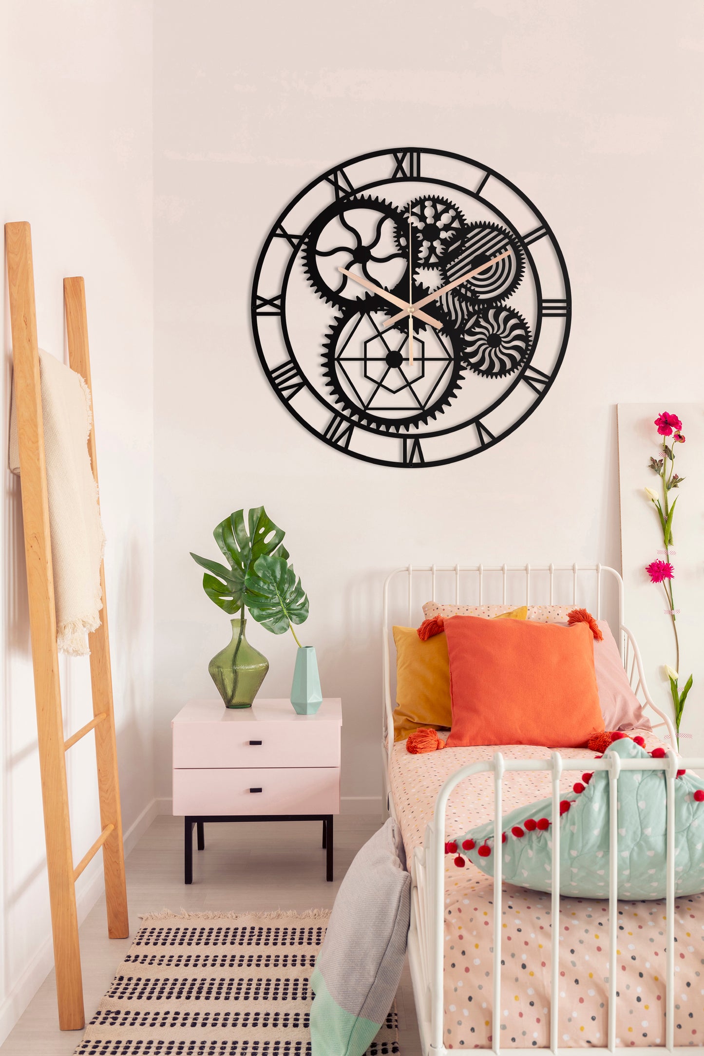 123-Dekoratif Metal Duvar Saati