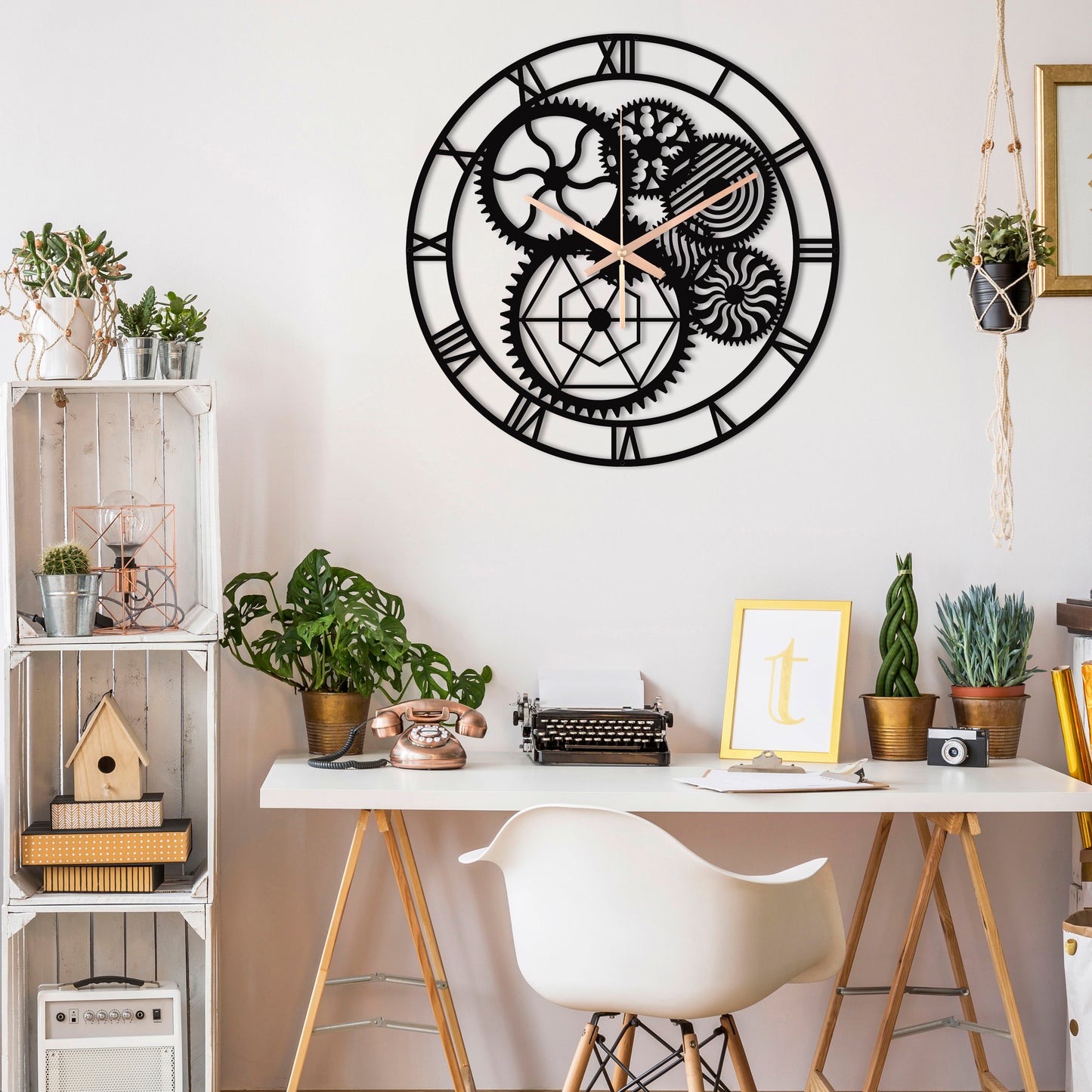 123-Dekoratif Metal Duvar Saati