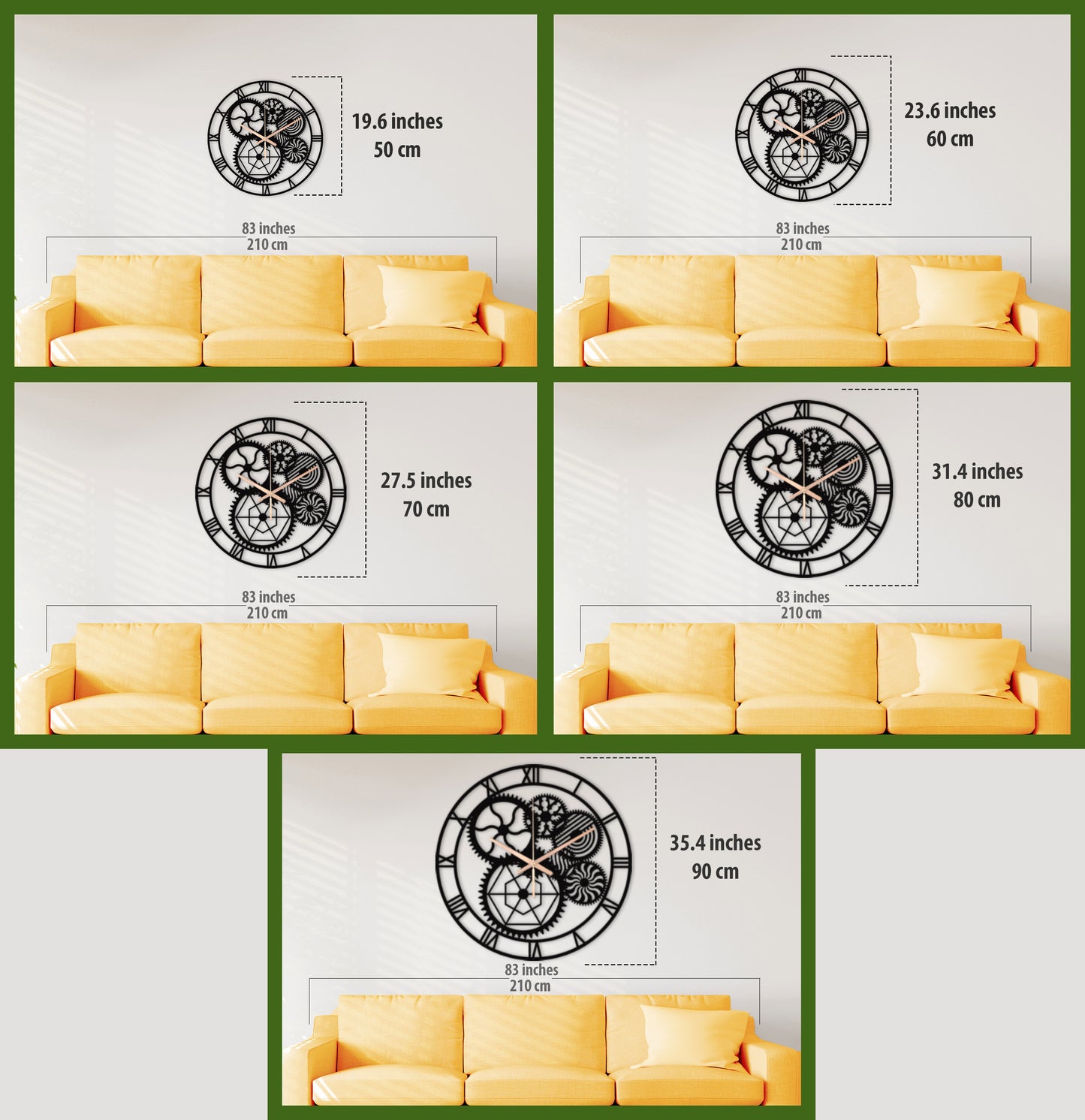 123-Dekoratif Metal Duvar Saati