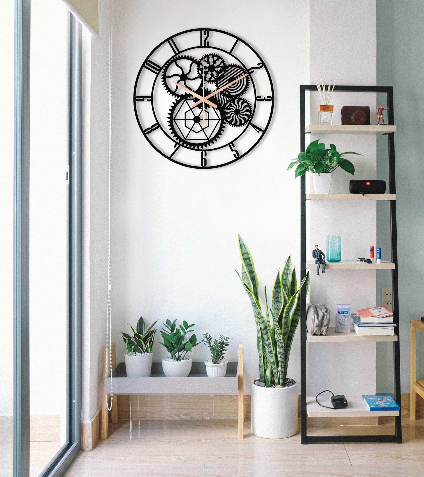 124-Dekoratif Metal Duvar Saati