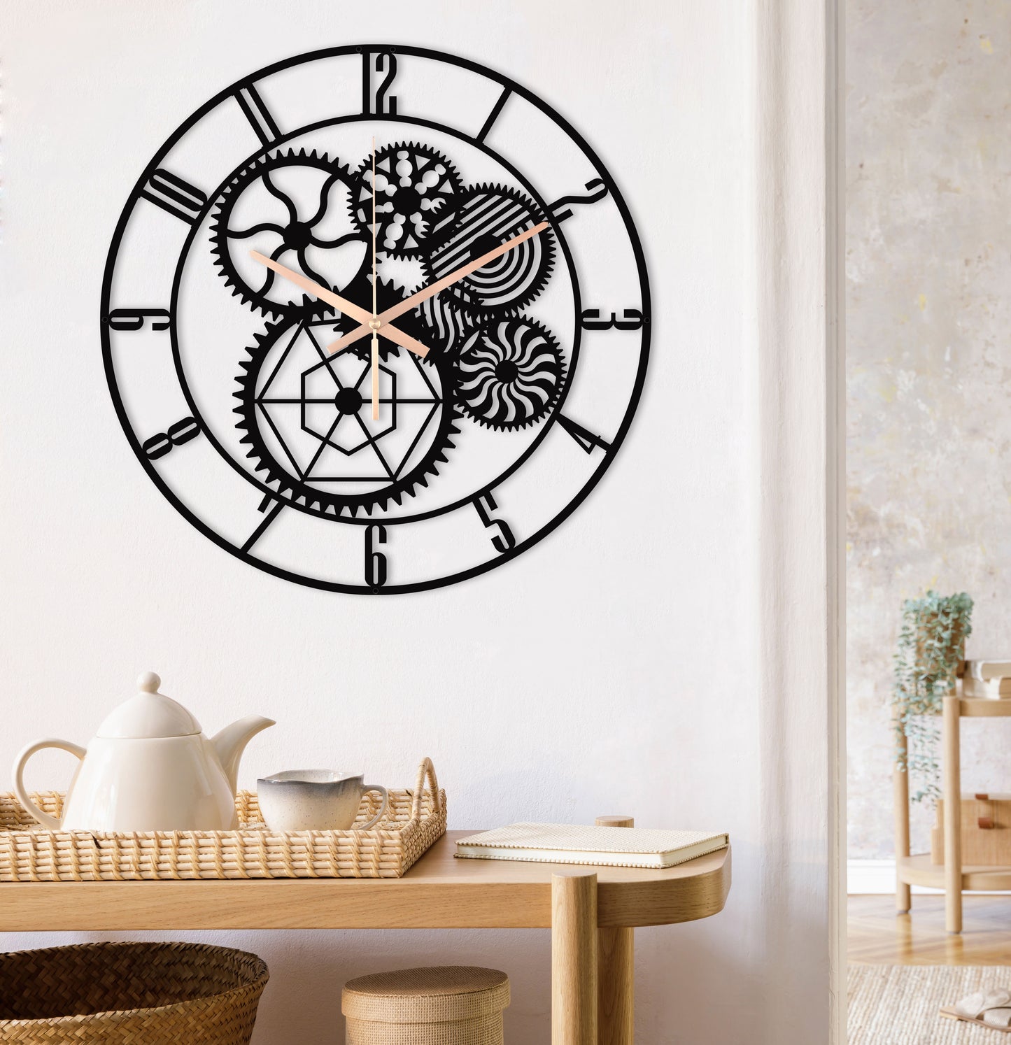 124-Dekoratif Metal Duvar Saati