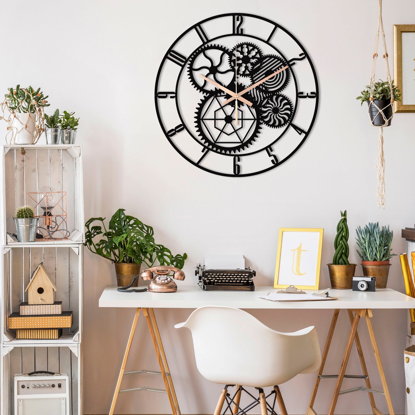 124-Dekoratif Metal Duvar Saati