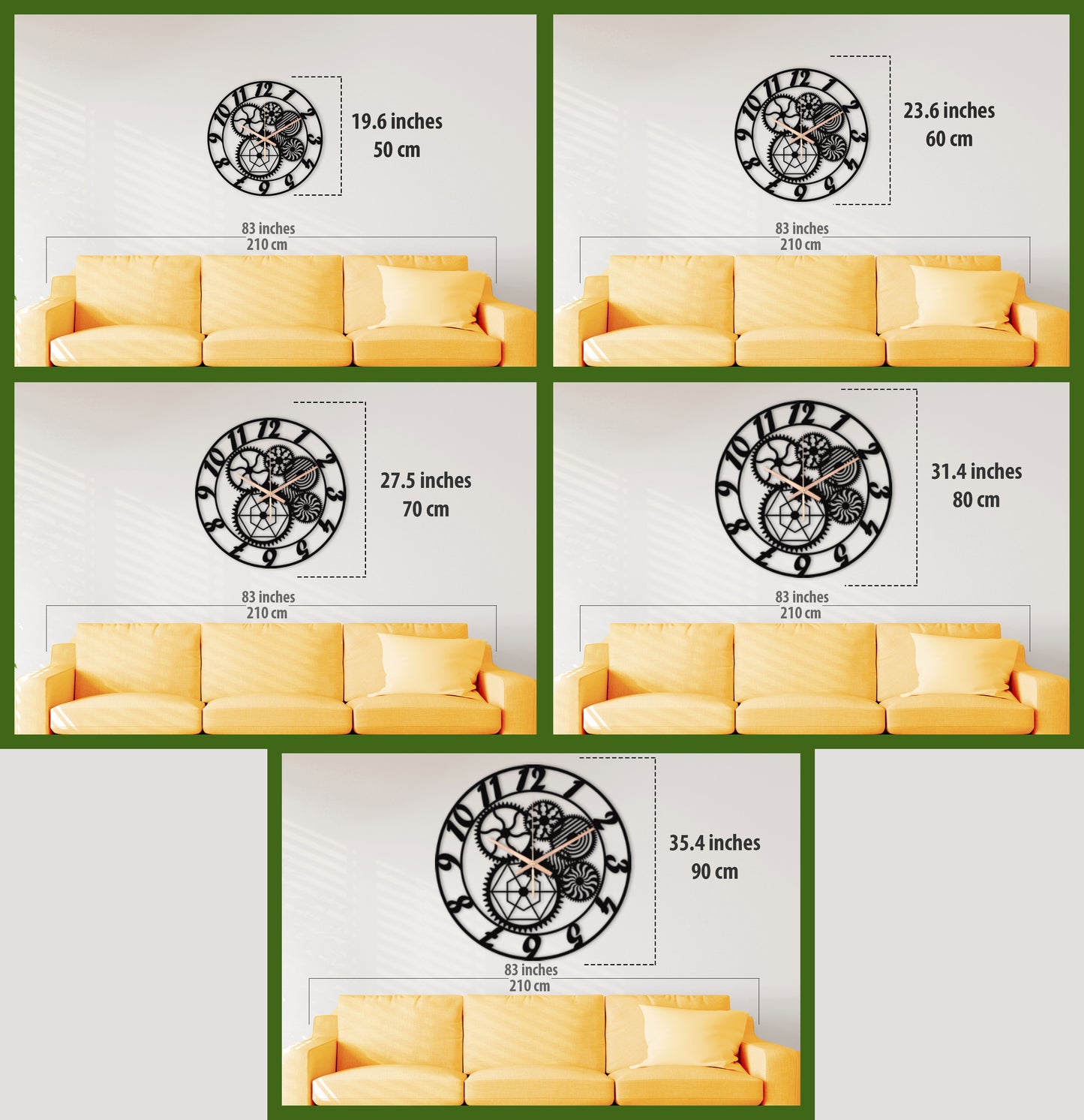 125-Dekoratif Metal Duvar Saati