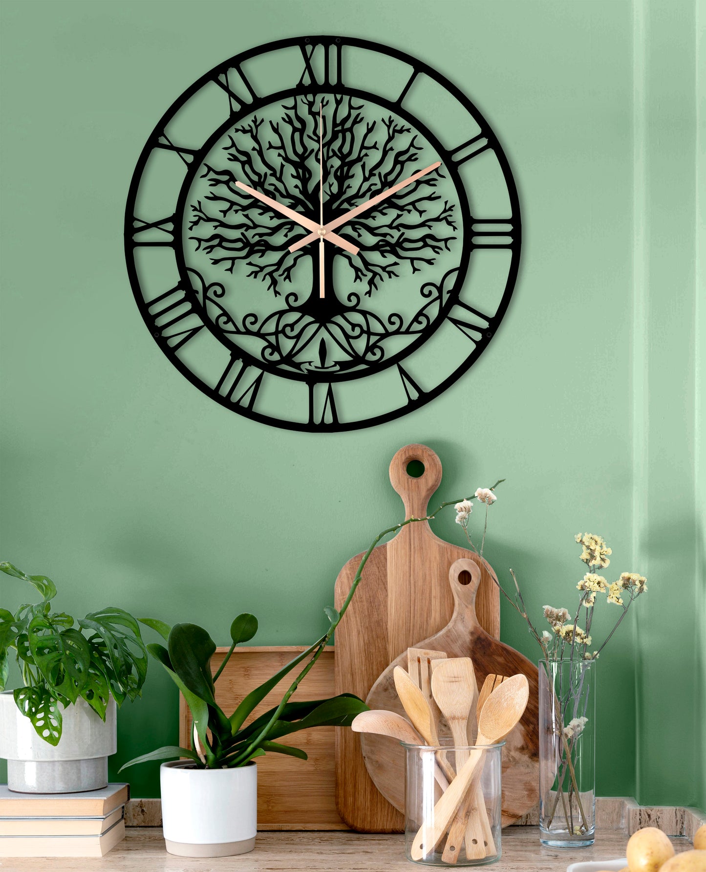 130-Dekoratif Metal Duvar Saati