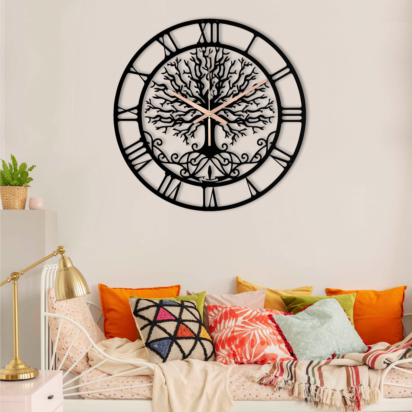 130-Dekoratif Metal Duvar Saati