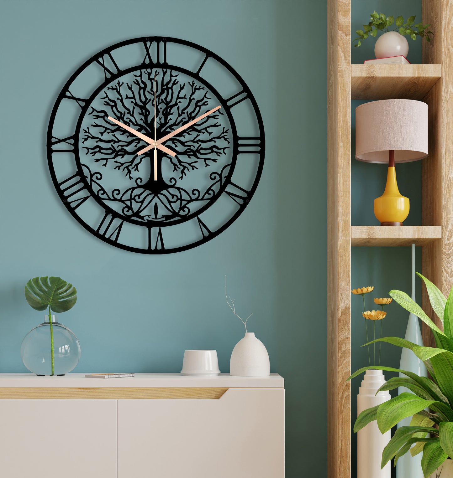 130-Dekoratif Metal Duvar Saati