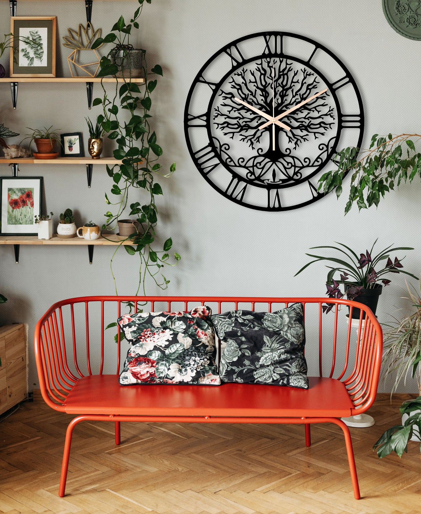 130-Dekoratif Metal Duvar Saati