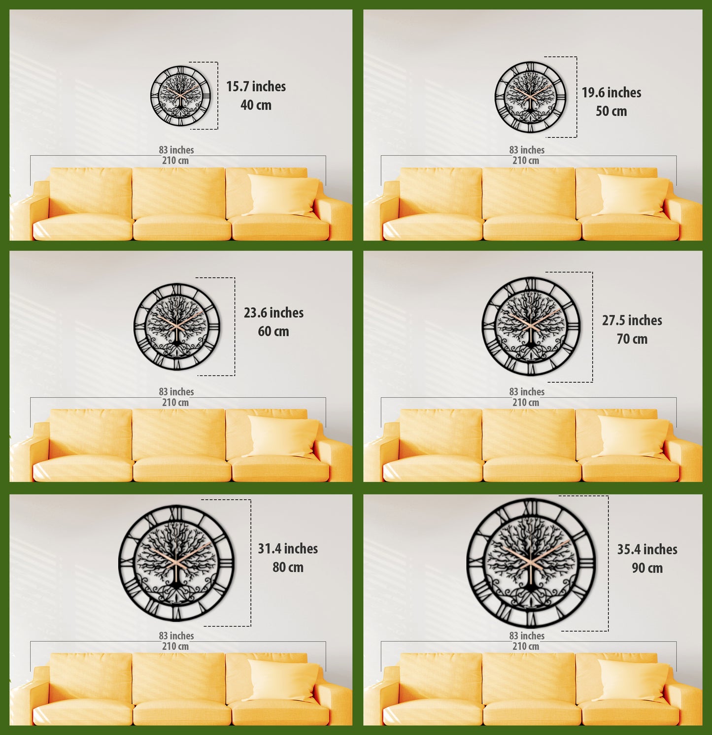 130-Dekoratif Metal Duvar Saati