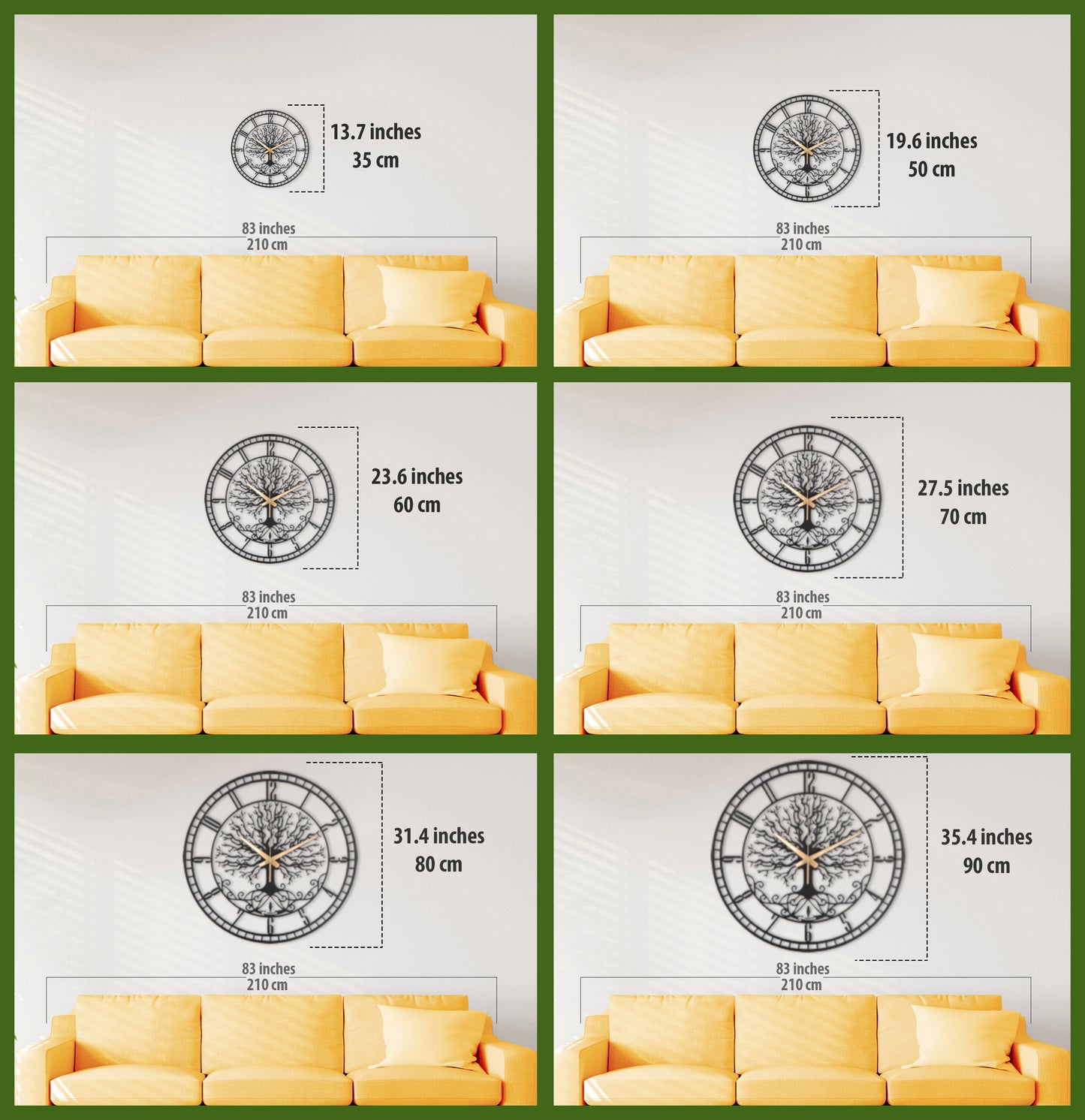 131-Dekoratif Metal Duvar Saati