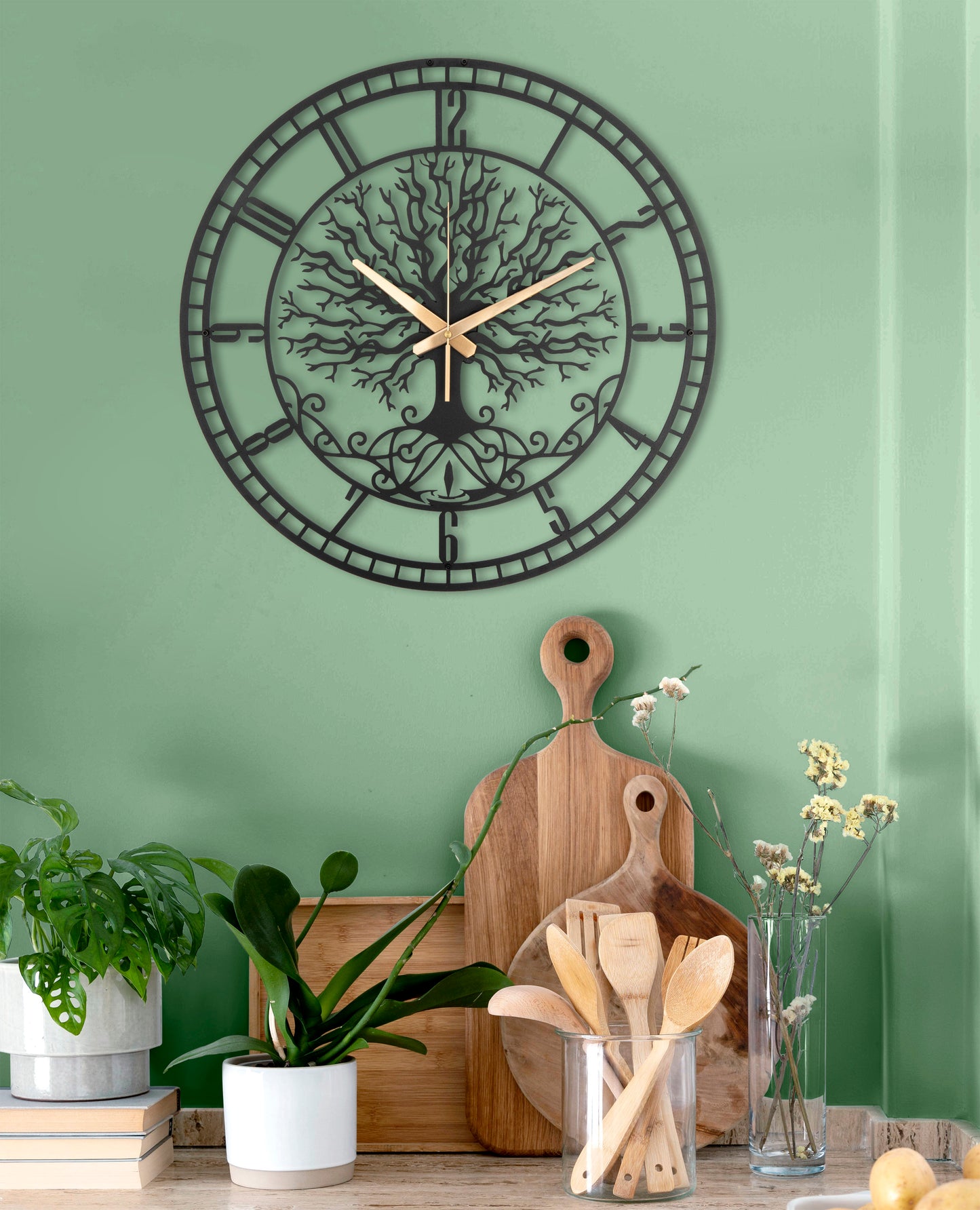 131-Dekoratif Metal Duvar Saati