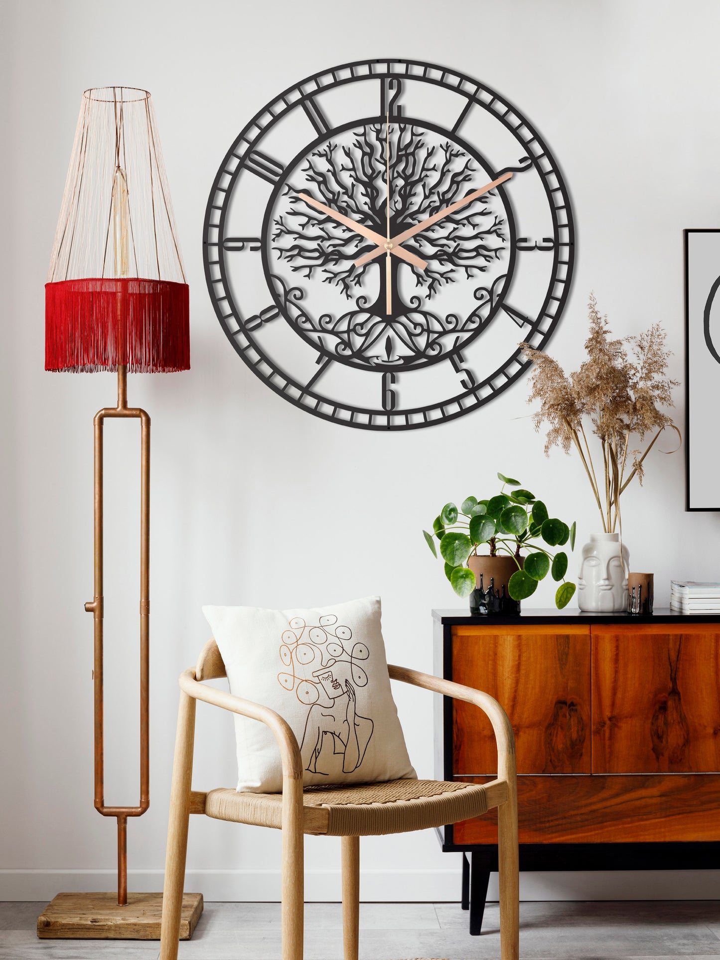 131-Dekoratif Metal Duvar Saati