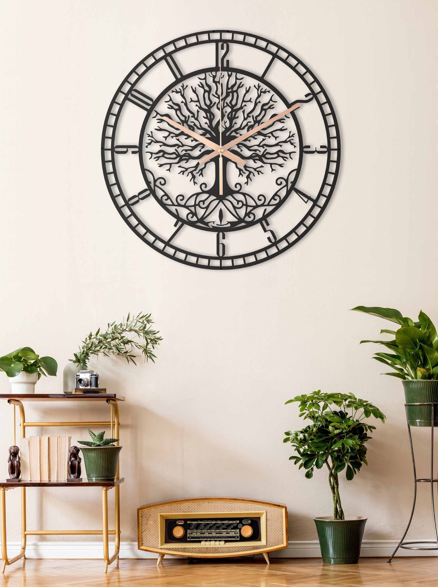 131-Dekoratif Metal Duvar Saati