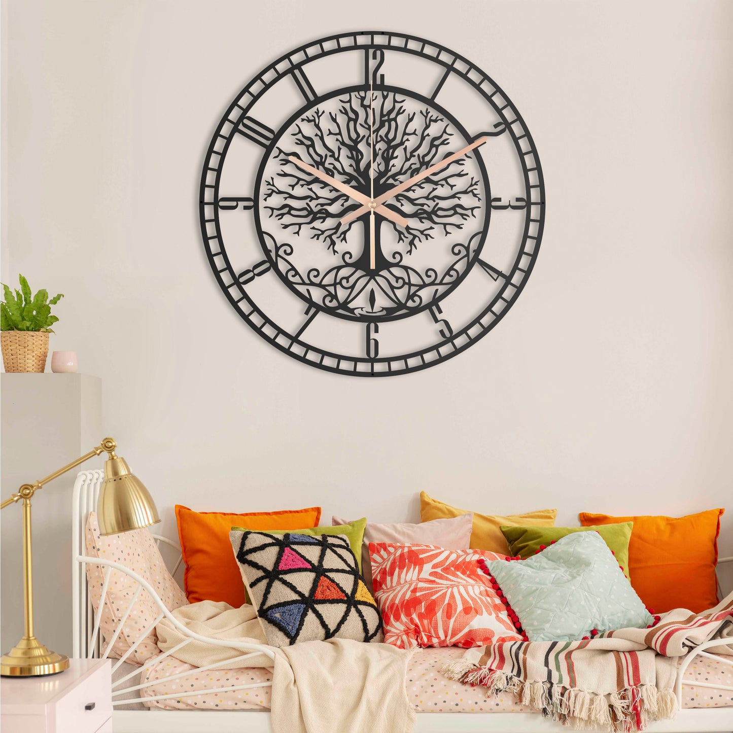 131-Dekoratif Metal Duvar Saati