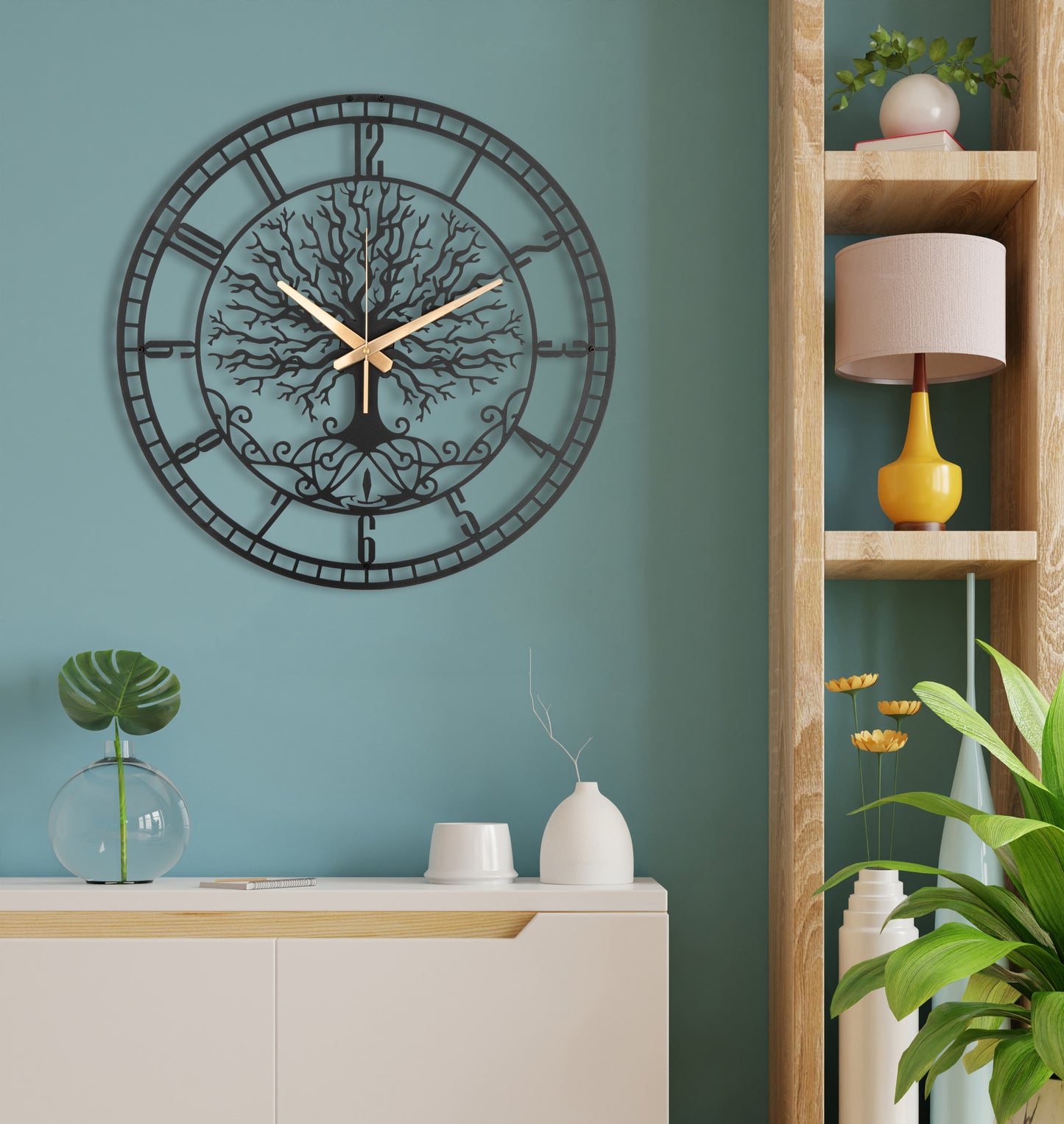 131-Dekoratif Metal Duvar Saati