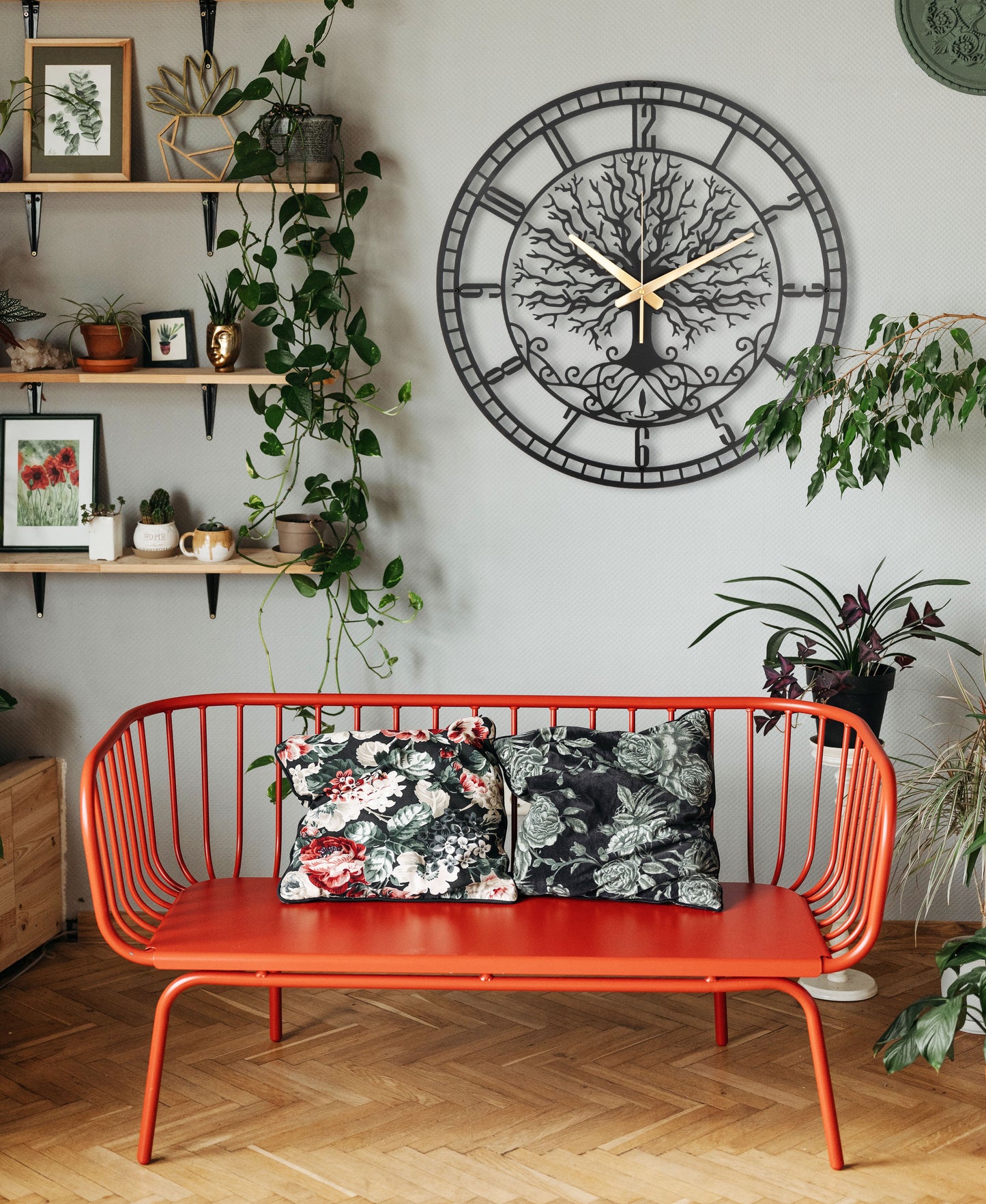 131-Dekoratif Metal Duvar Saati