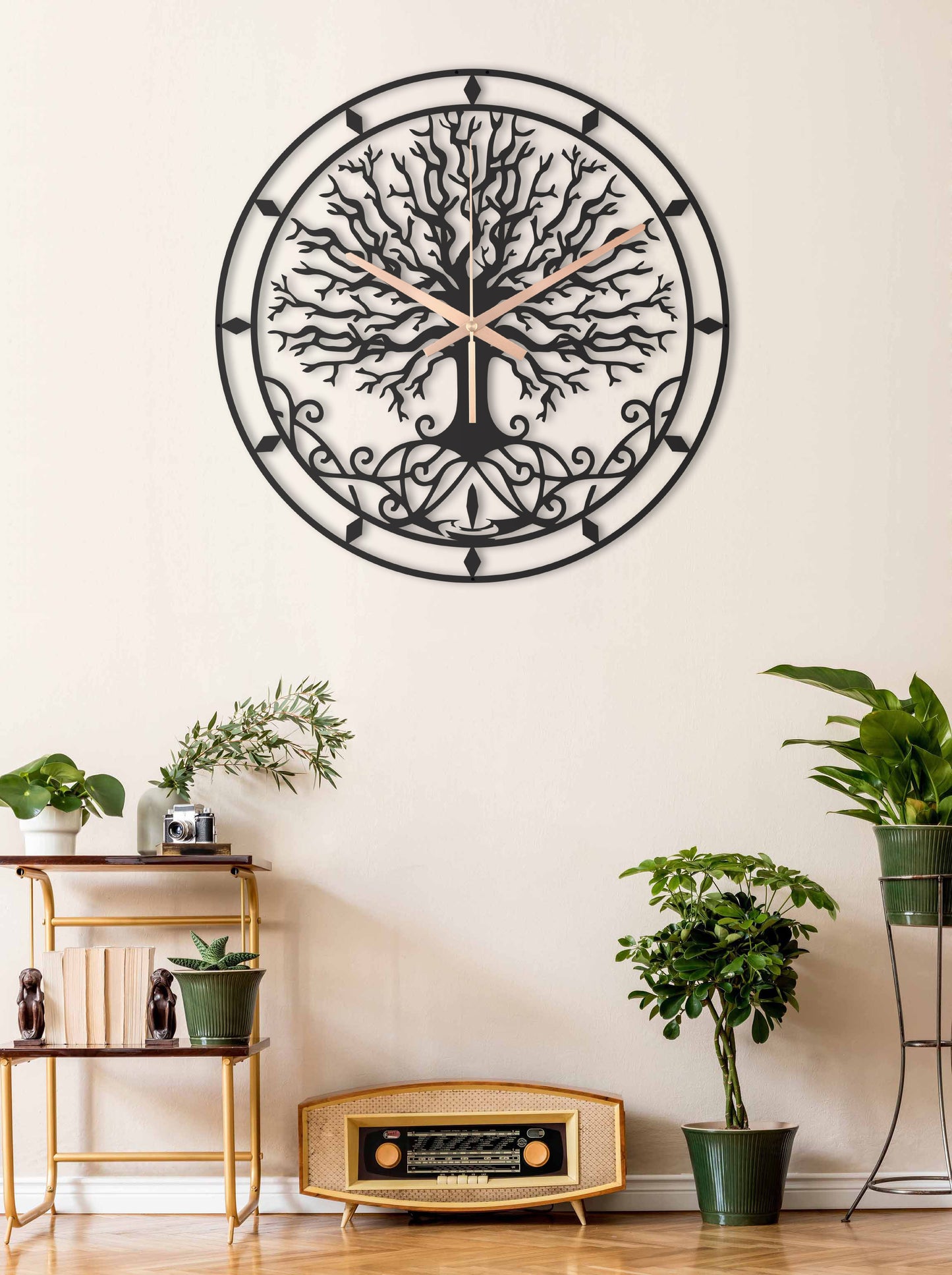 132-Dekoratif Metal Duvar Saati