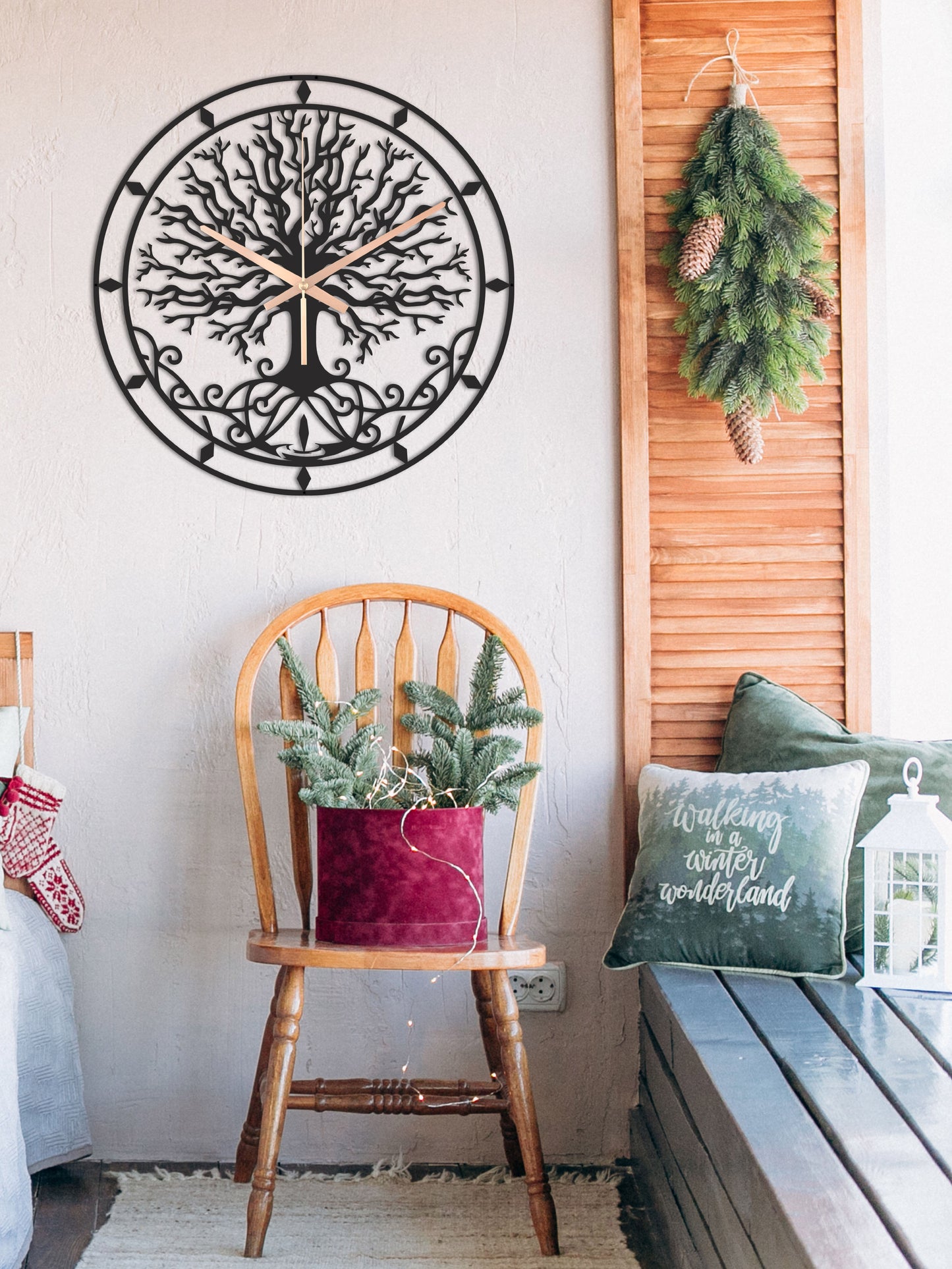 132-Dekoratif Metal Duvar Saati