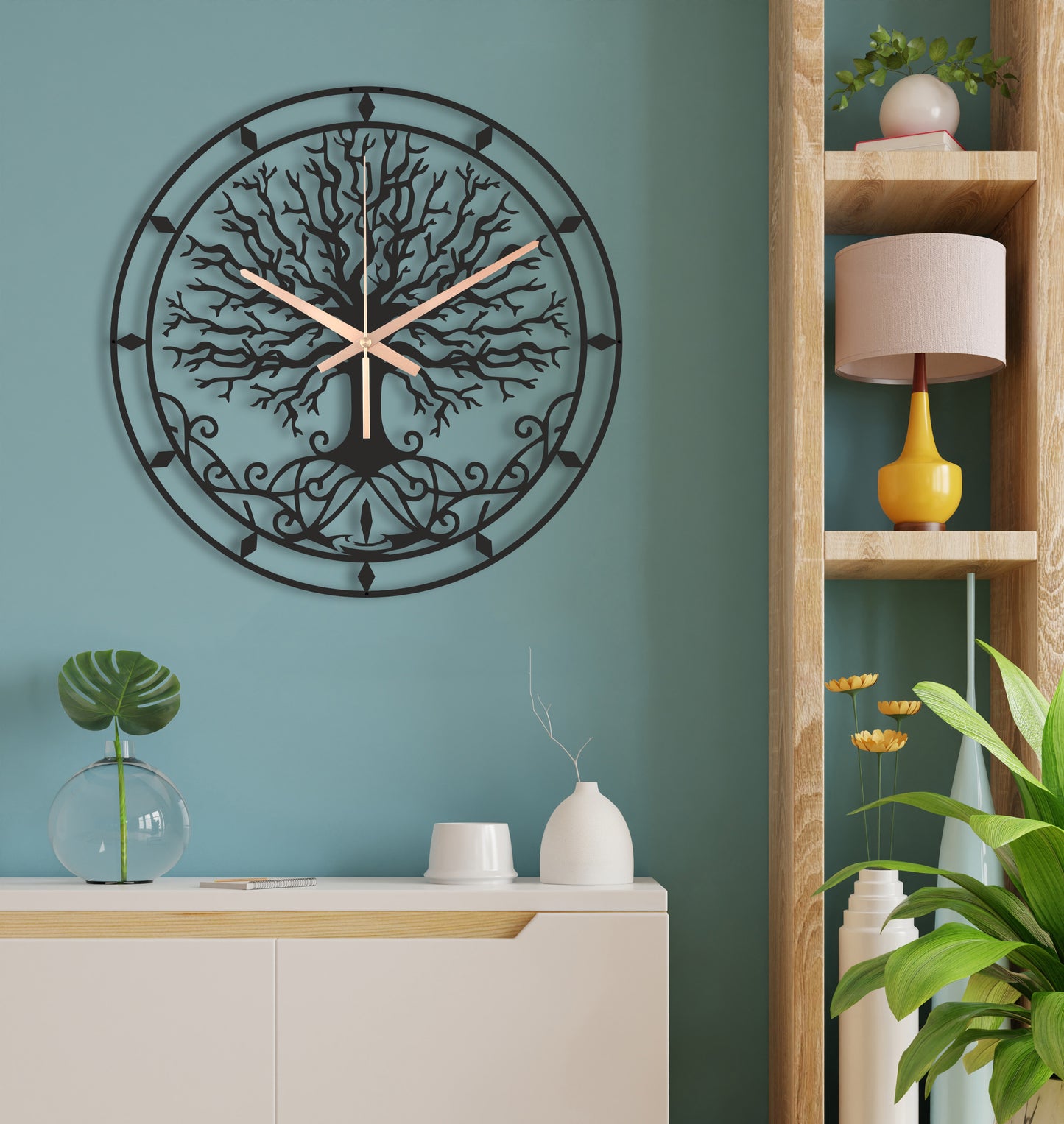 132-Dekoratif Metal Duvar Saati