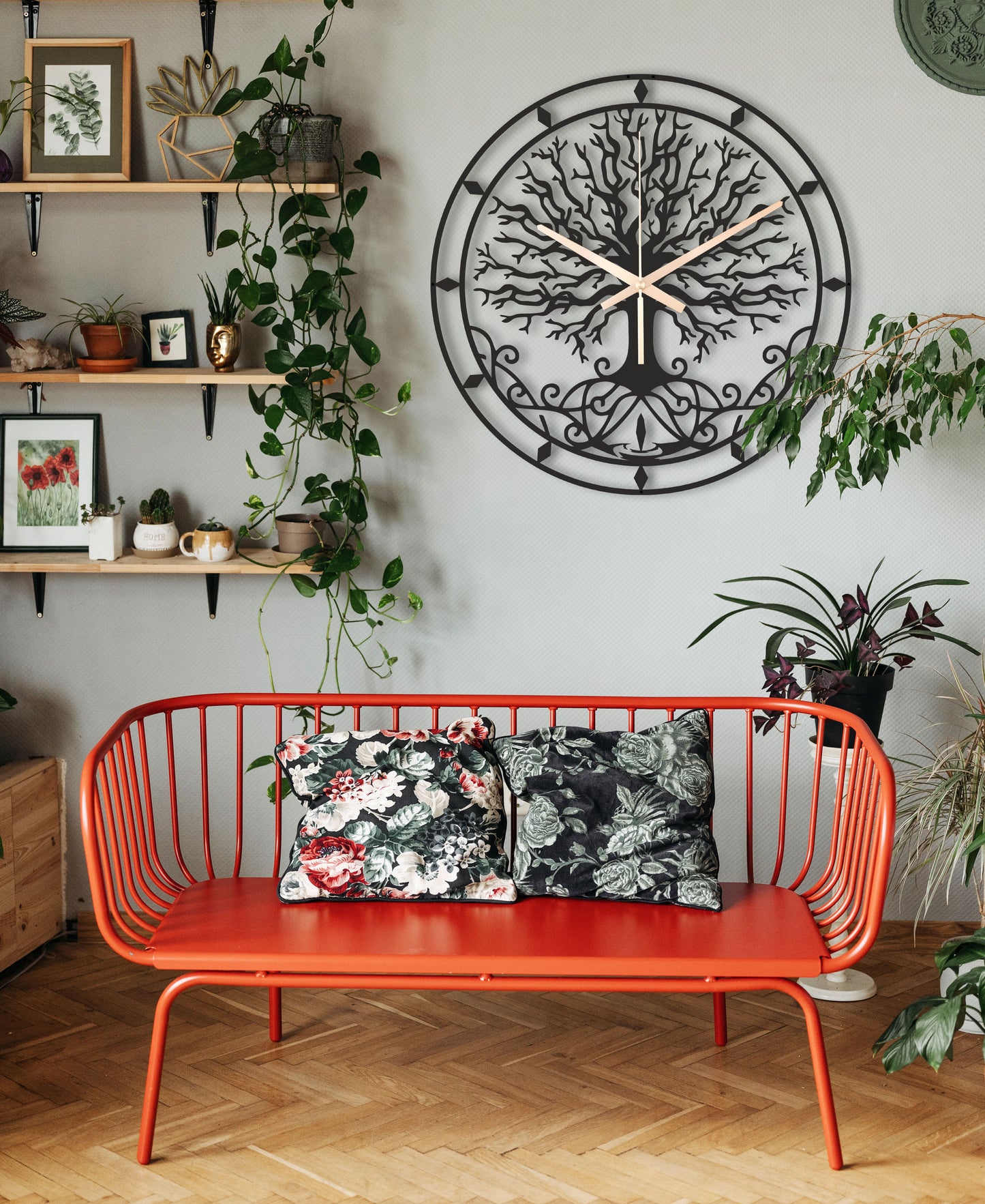 132-Dekoratif Metal Duvar Saati