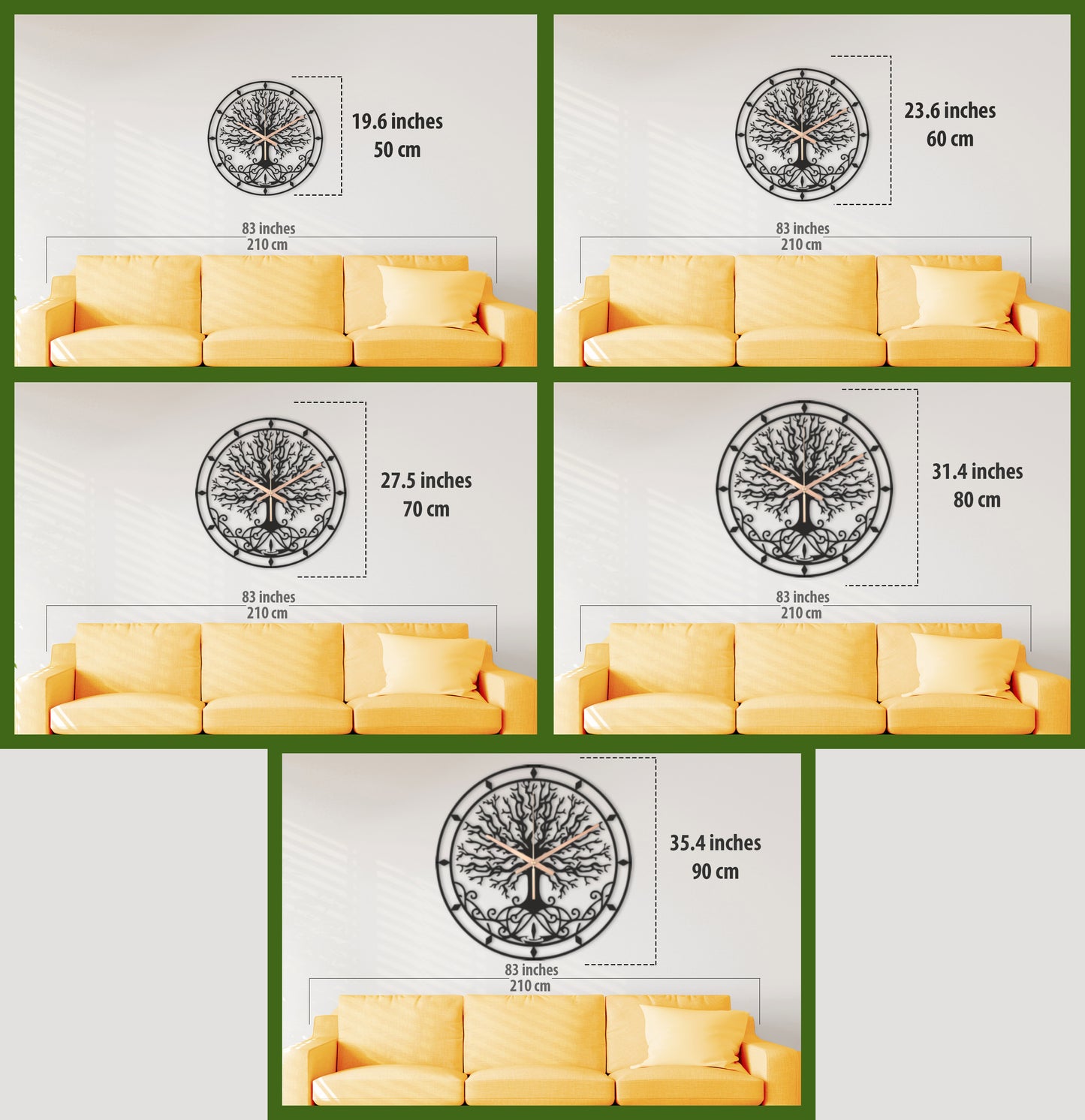 132-Dekoratif Metal Duvar Saati