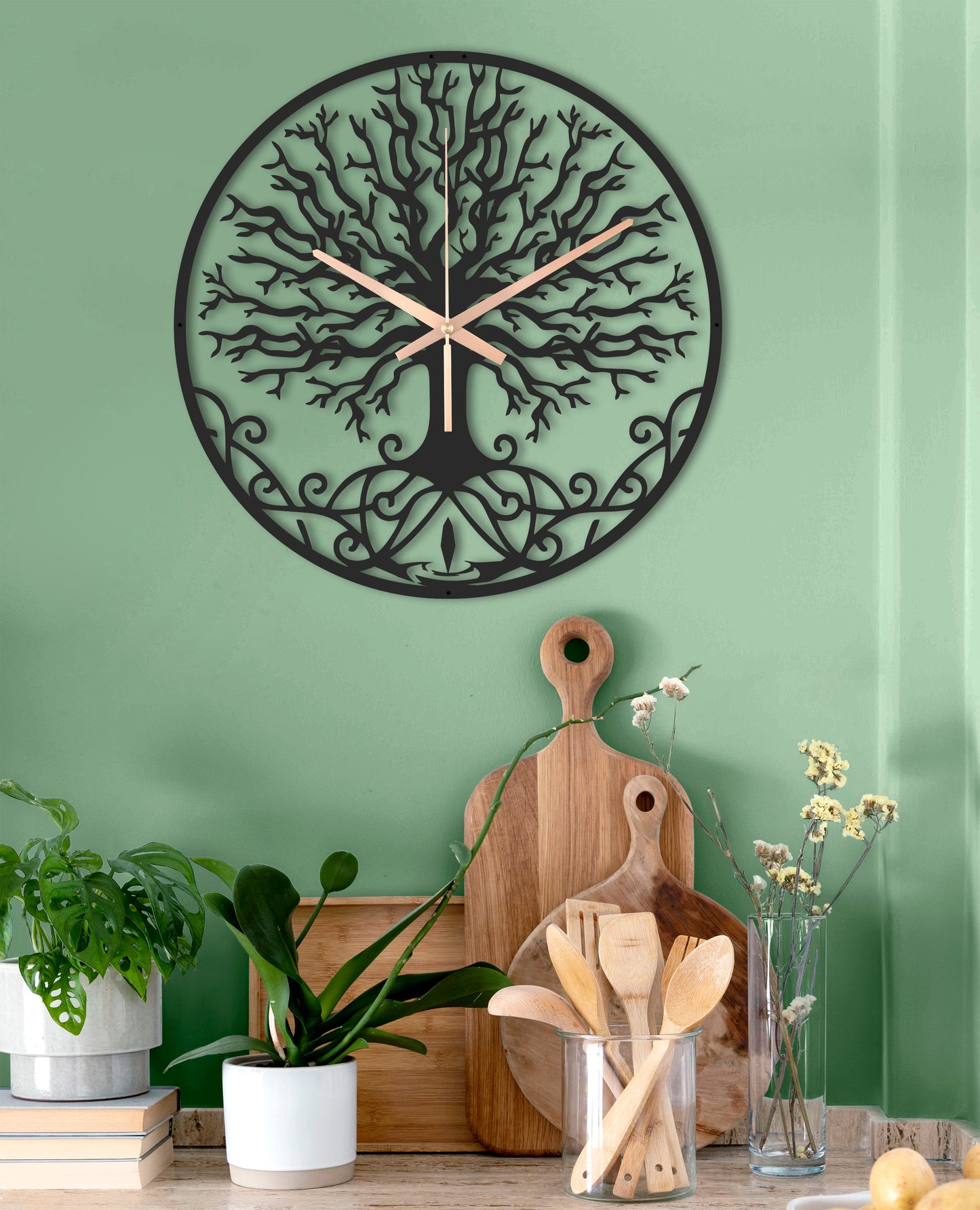 133-Dekoratif Metal Duvar Saati