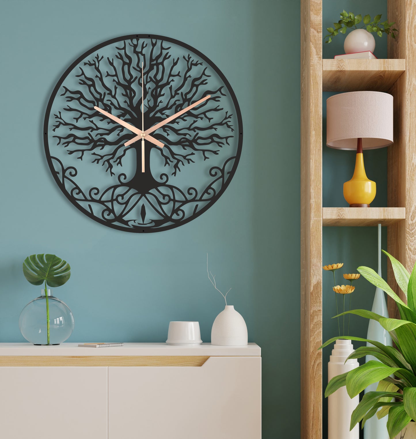 133-Dekoratif Metal Duvar Saati