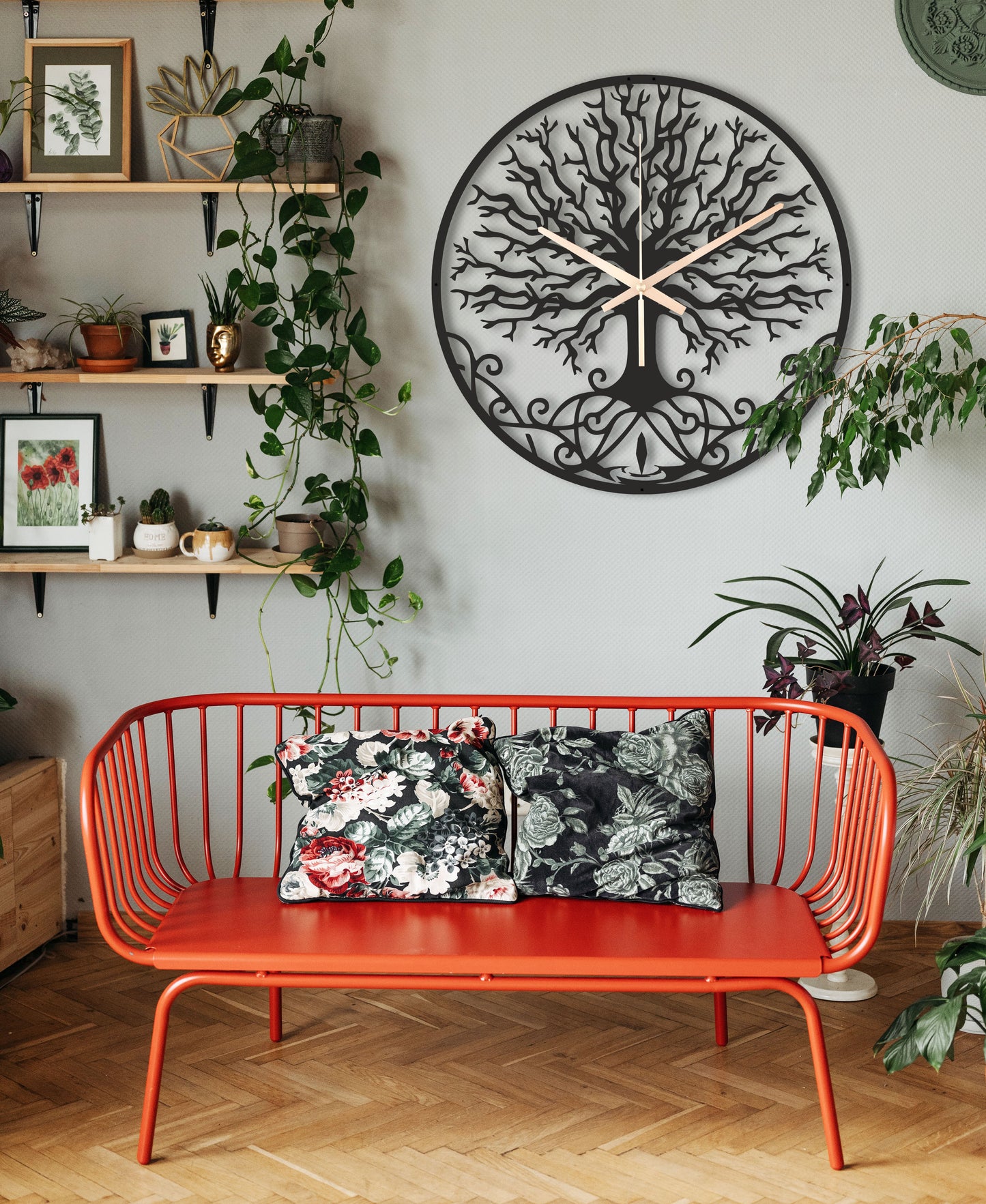 133-Dekoratif Metal Duvar Saati