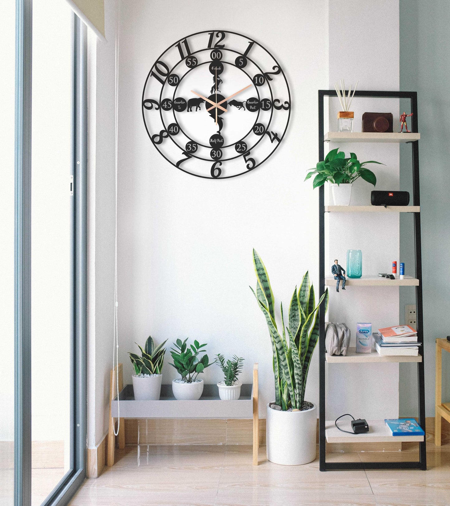 135-Dekoratif Metal Duvar Saati