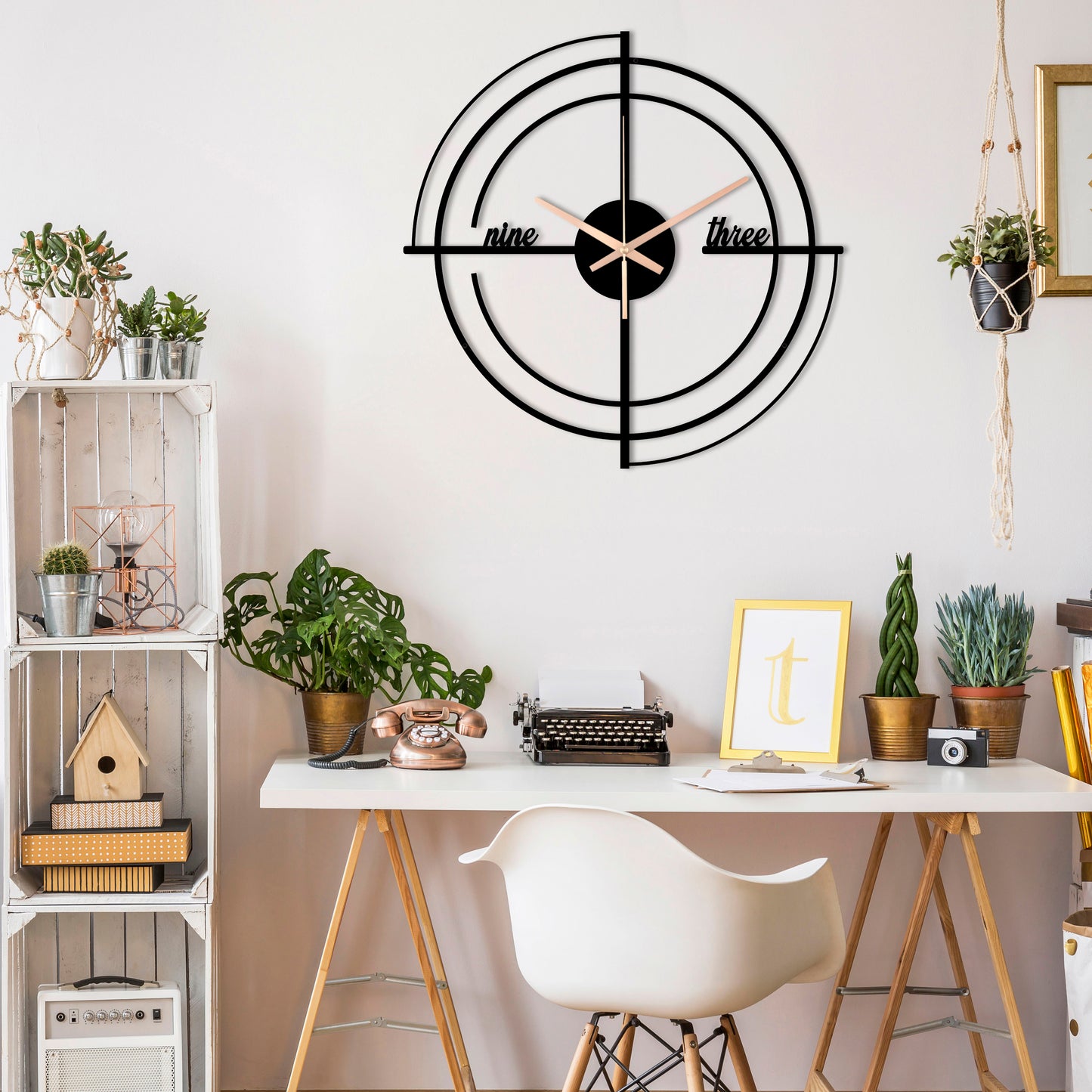 145-Dekoratif Metal Duvar Saati