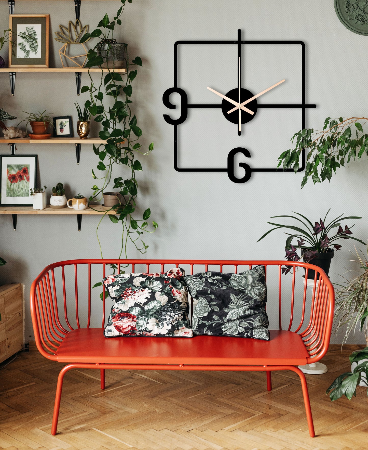 148-Dekoratif Metal Duvar Saati