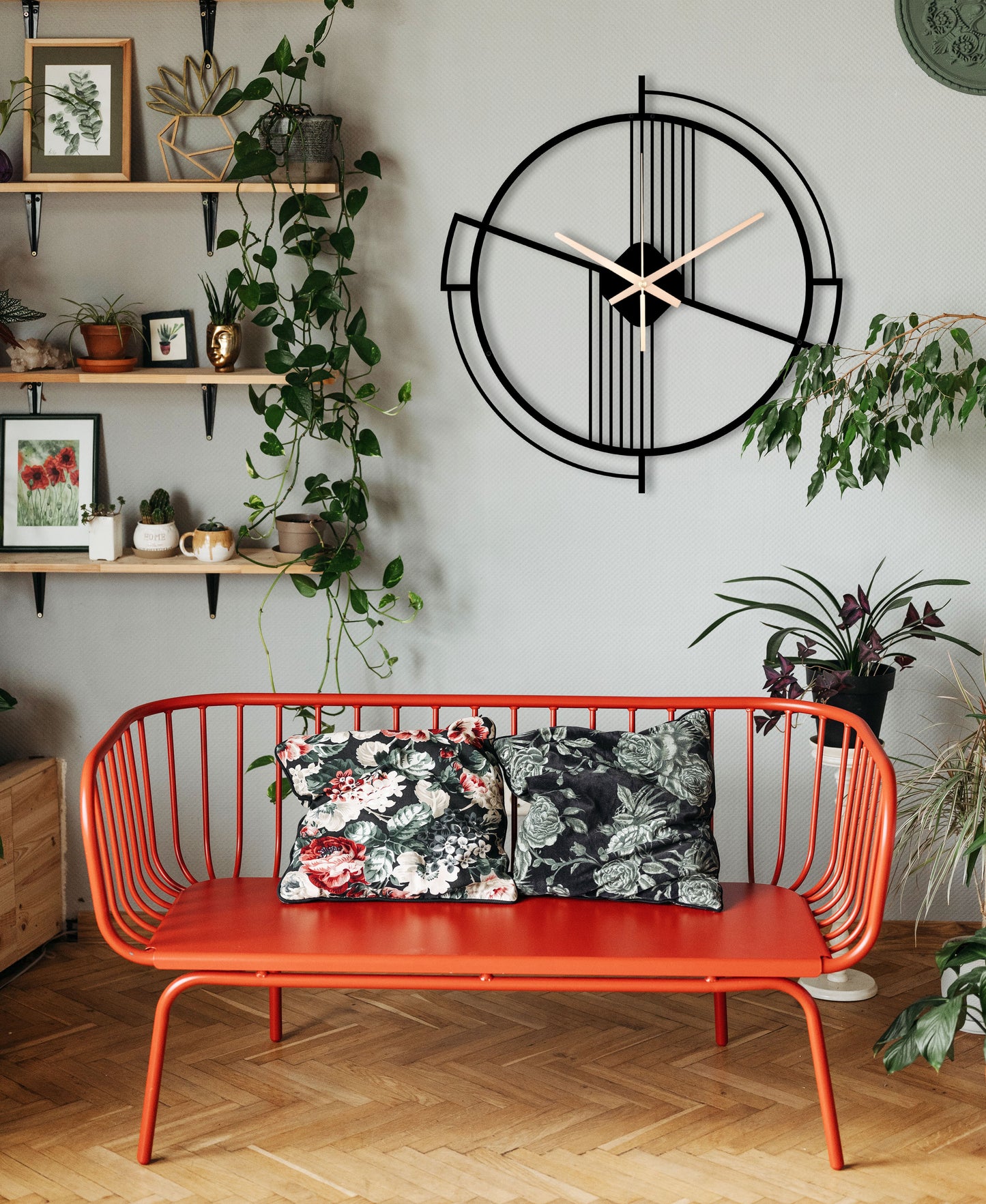 151-Dekoratif Metal Duvar Saati