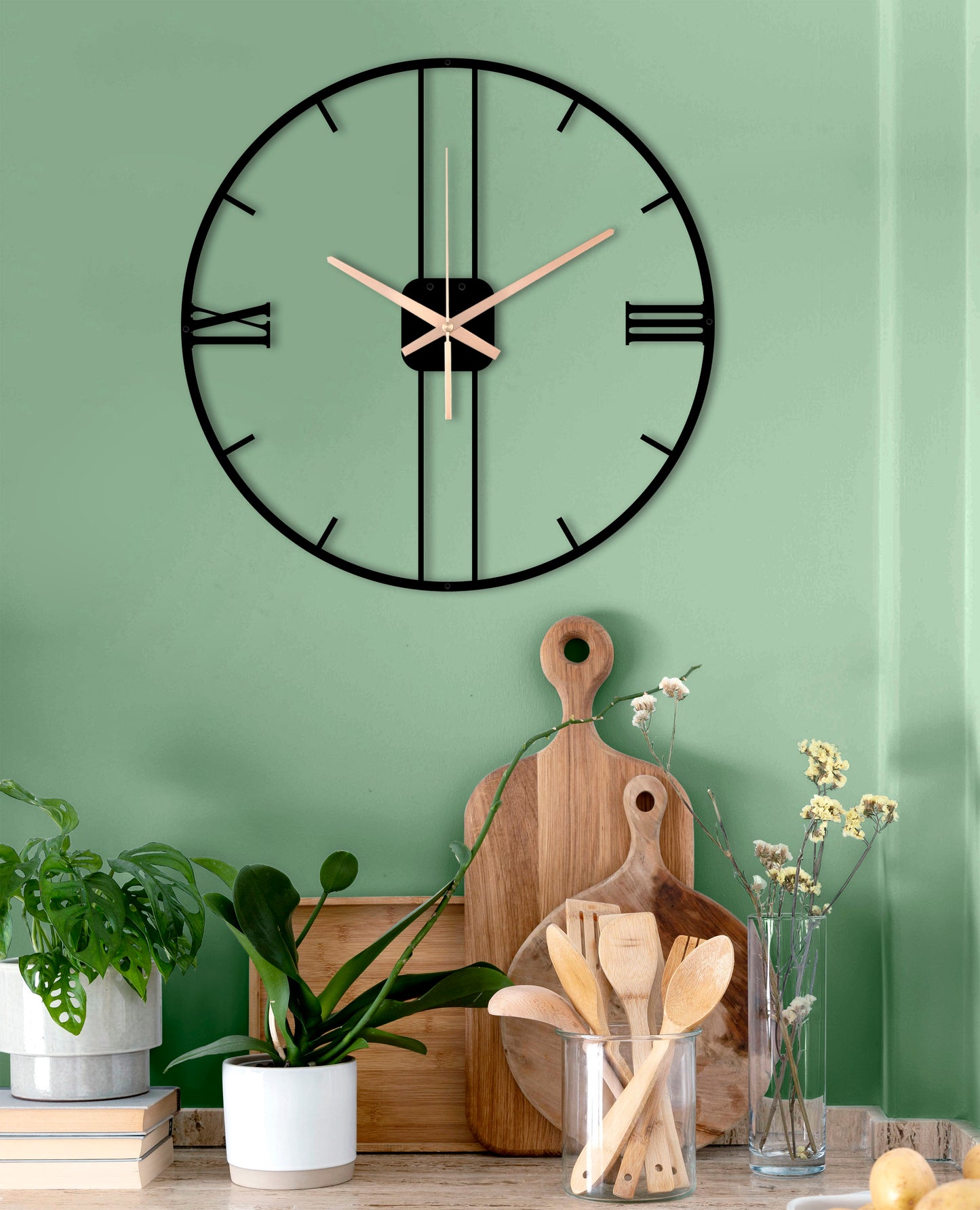 152-Dekoratif Metal Duvar Saati