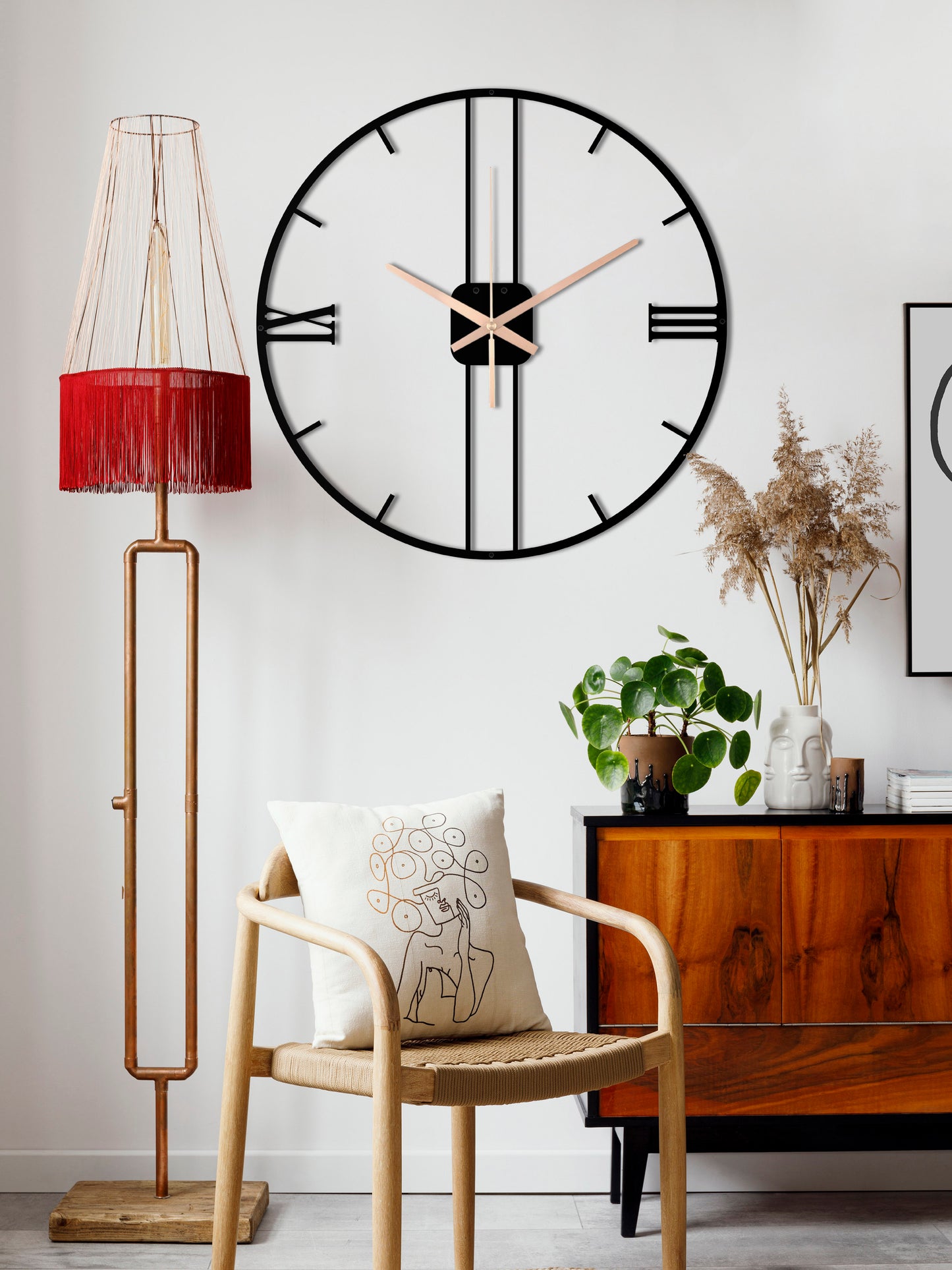 152-Dekoratif Metal Duvar Saati