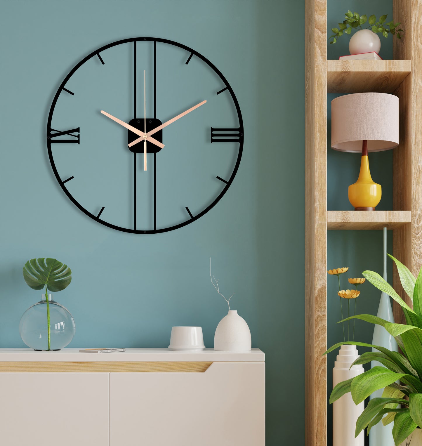 152-Dekoratif Metal Duvar Saati