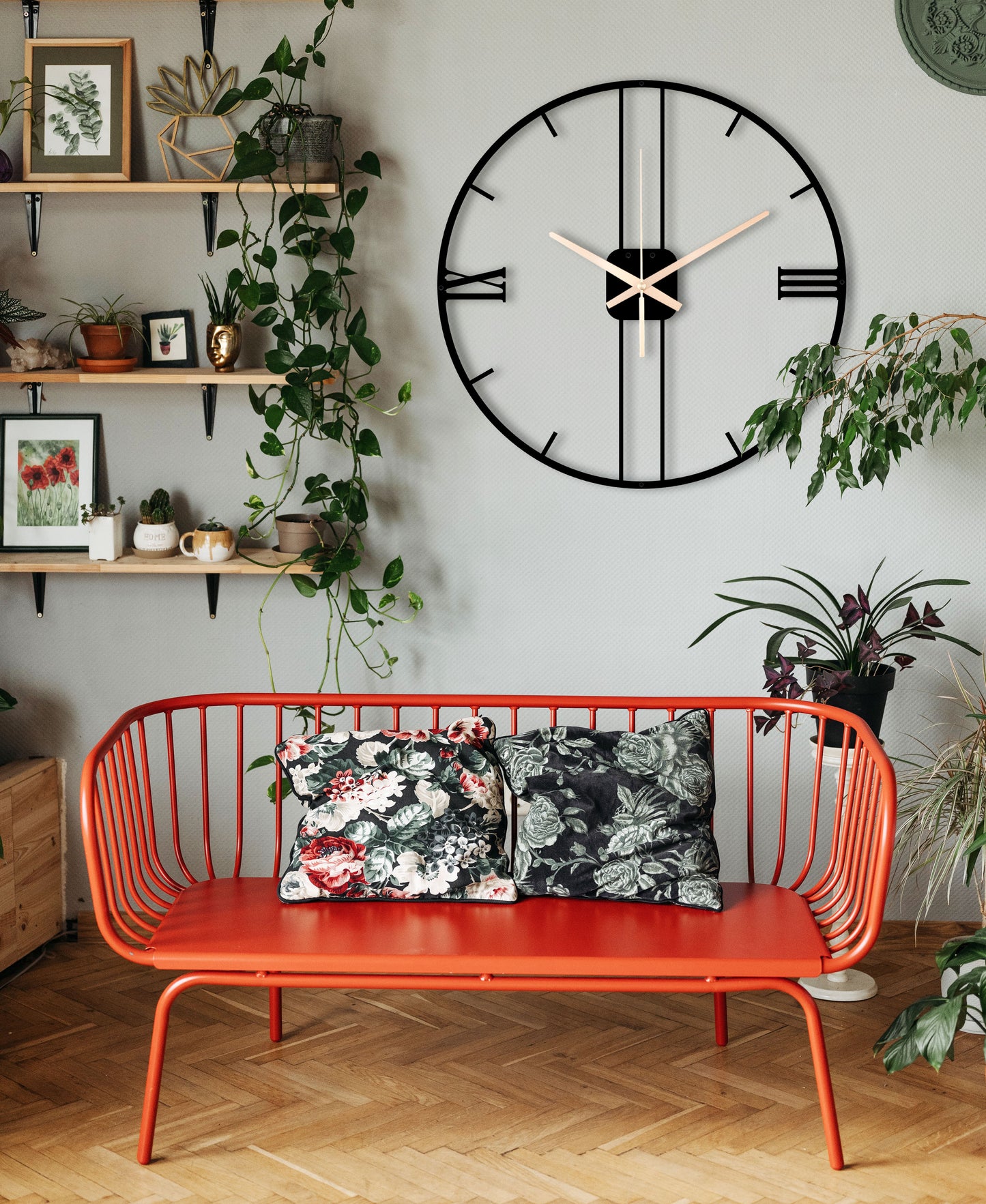 152-Dekoratif Metal Duvar Saati