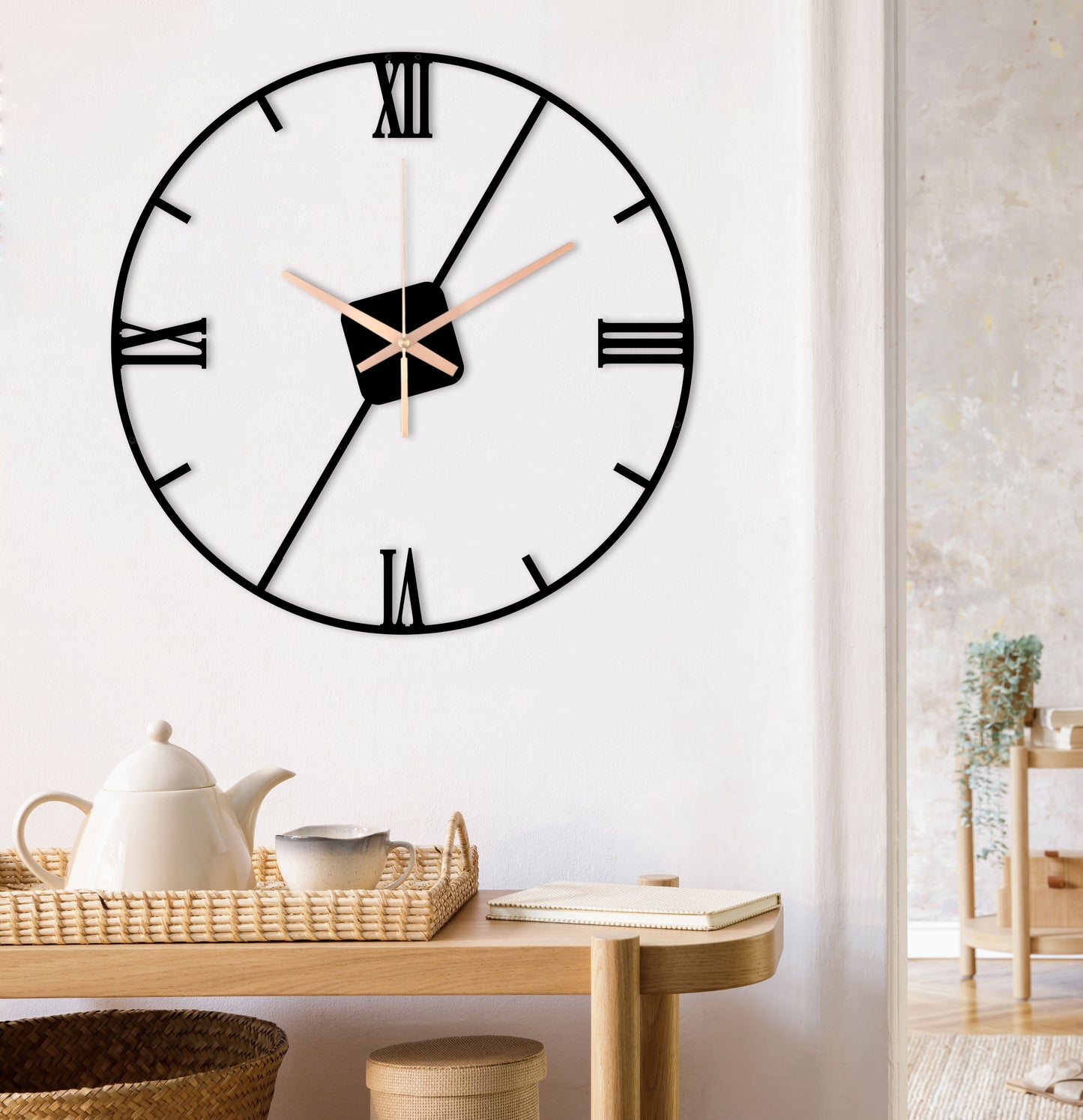 153-Dekoratif Metal Duvar Saati