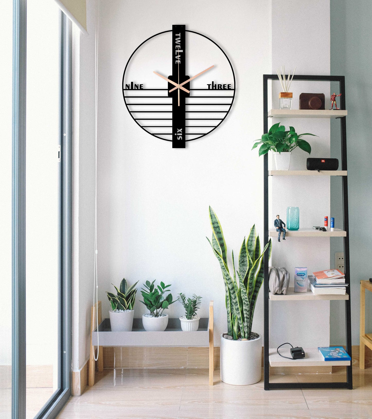 155-Dekoratif Metal Duvar Saati