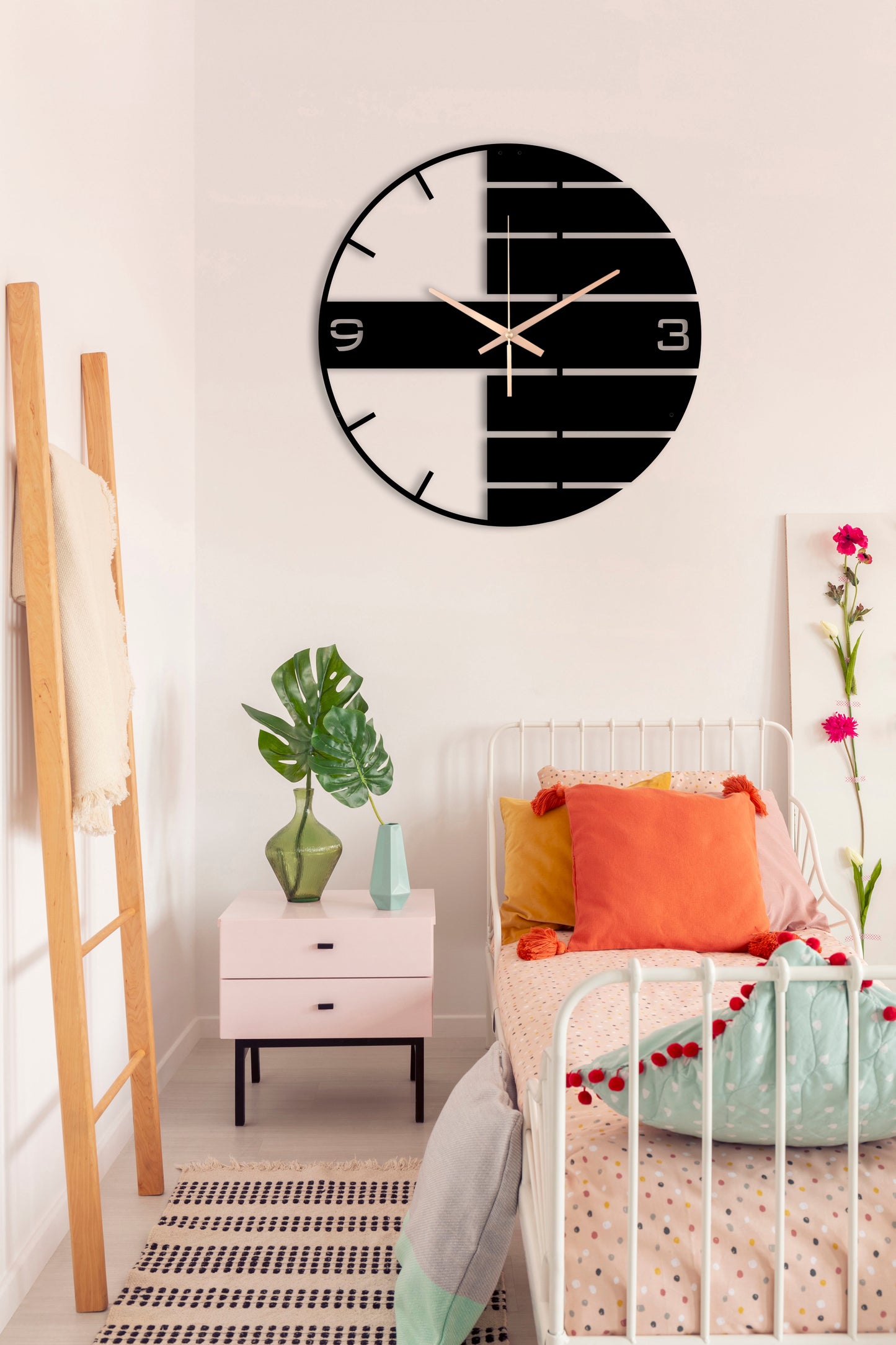 157-Dekoratif Metal Duvar Saati