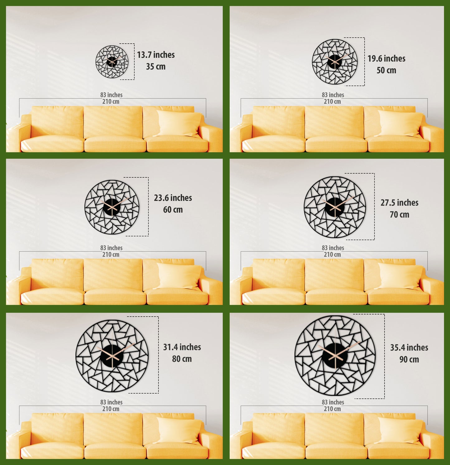 175-Dekoratif Metal Duvar Saati