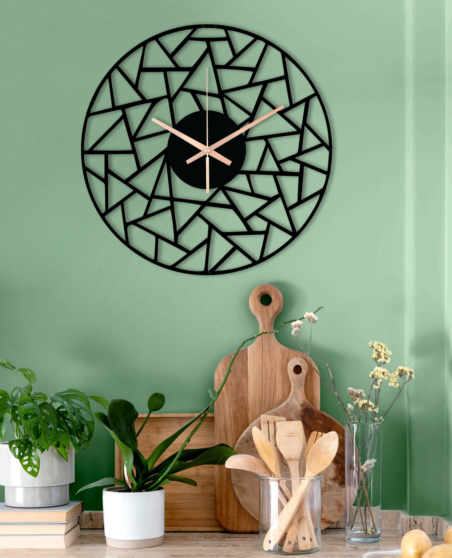 175-Dekoratif Metal Duvar Saati