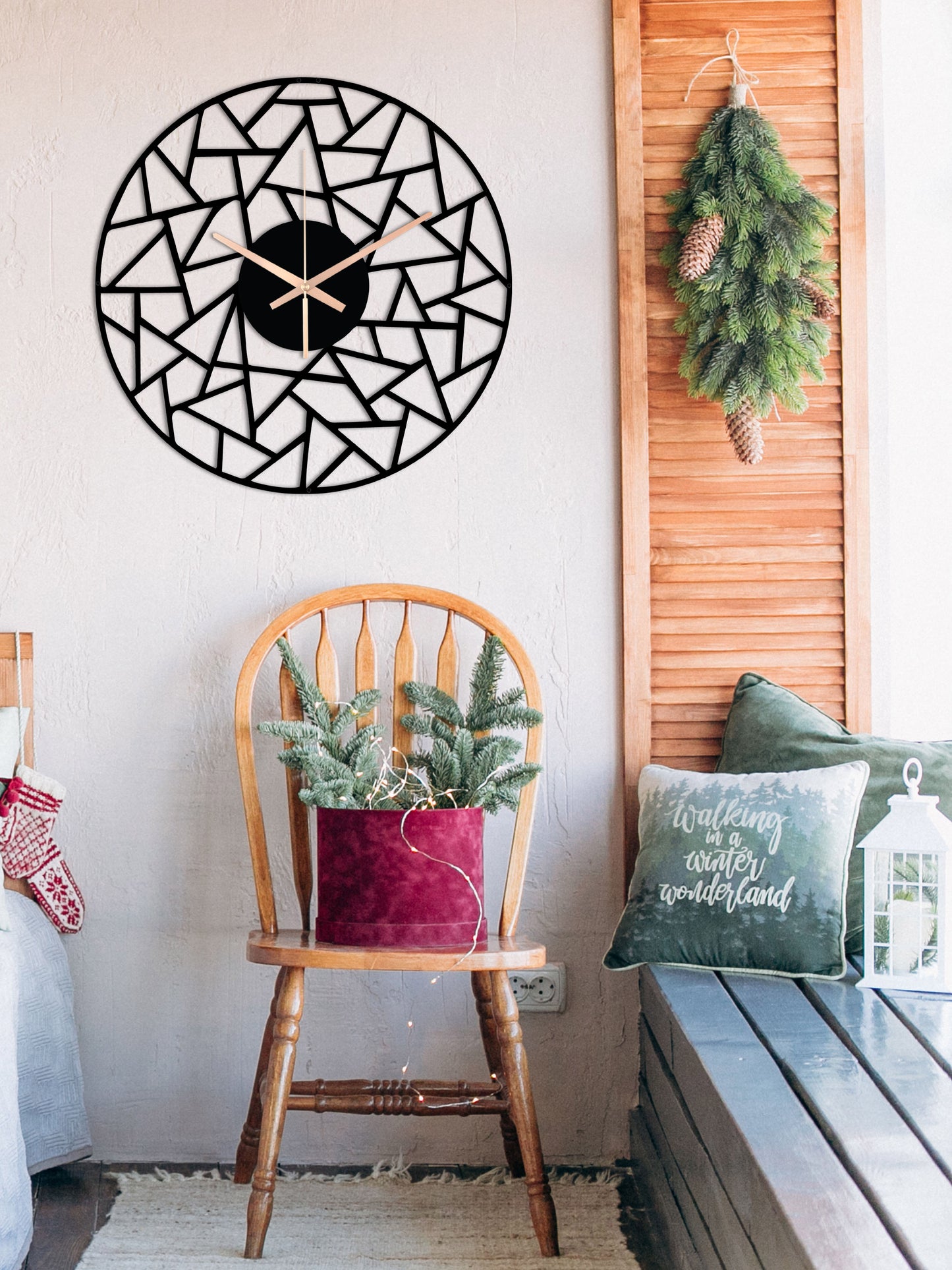 175-Dekoratif Metal Duvar Saati