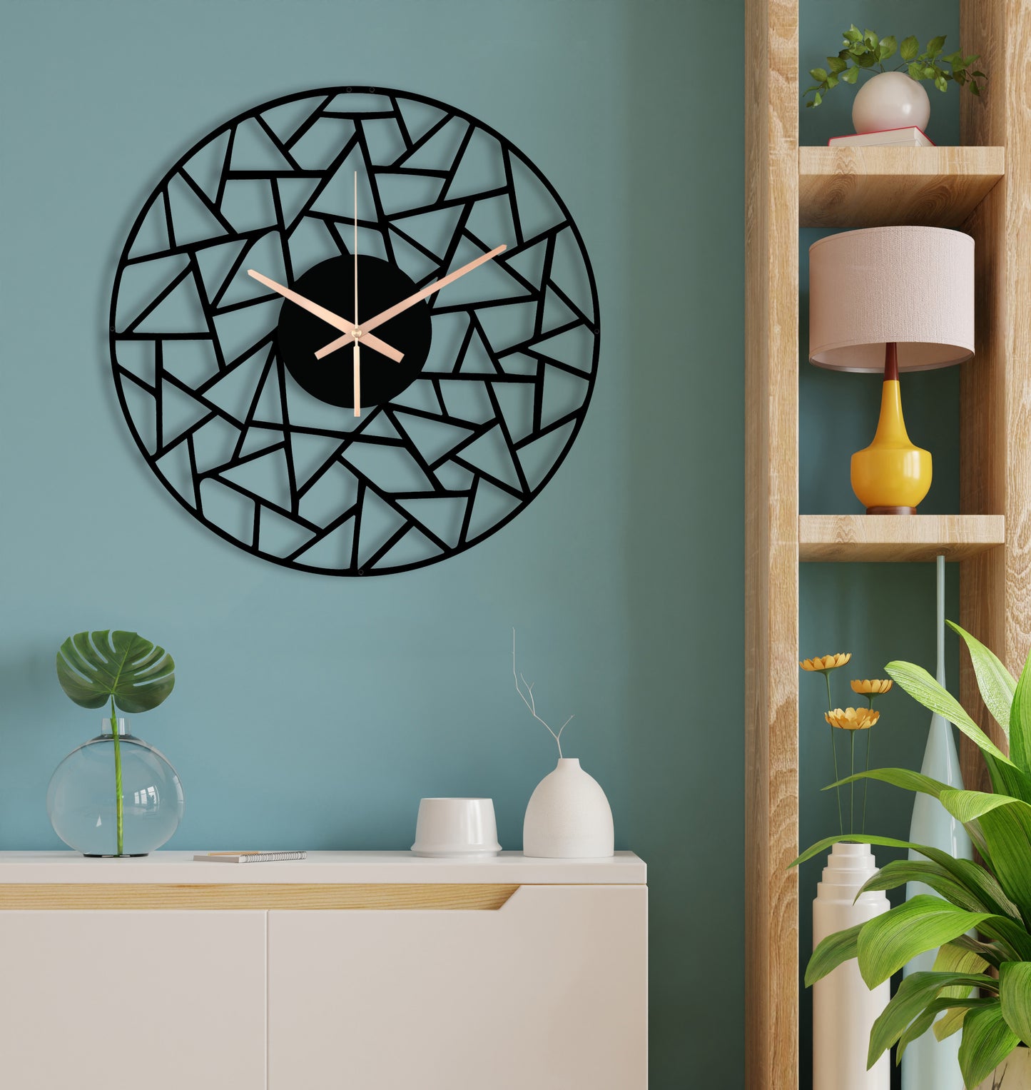 175-Dekoratif Metal Duvar Saati