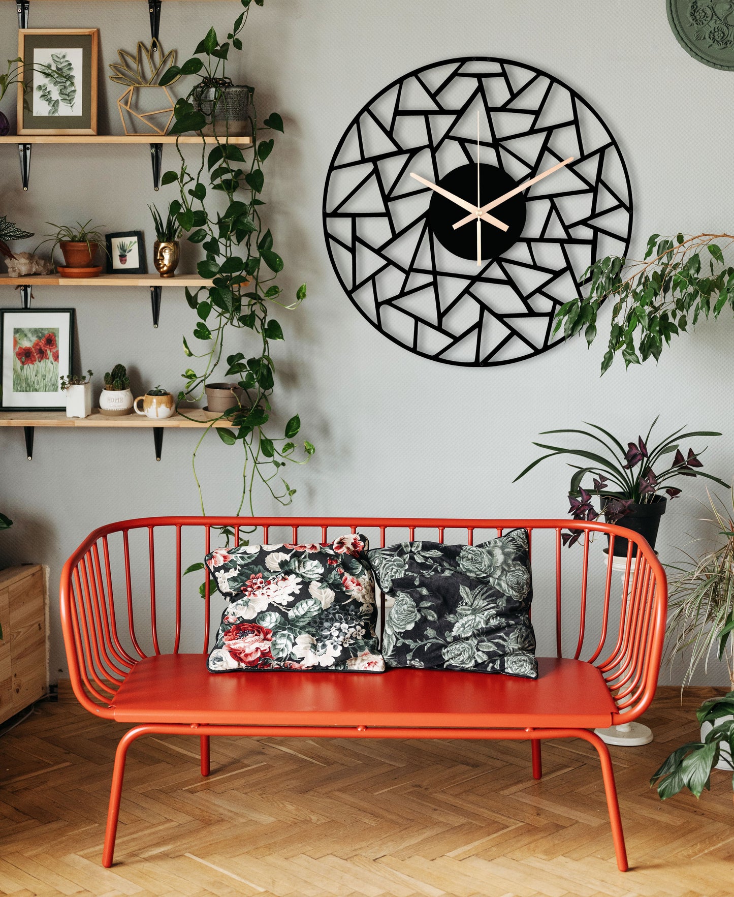 175-Dekoratif Metal Duvar Saati