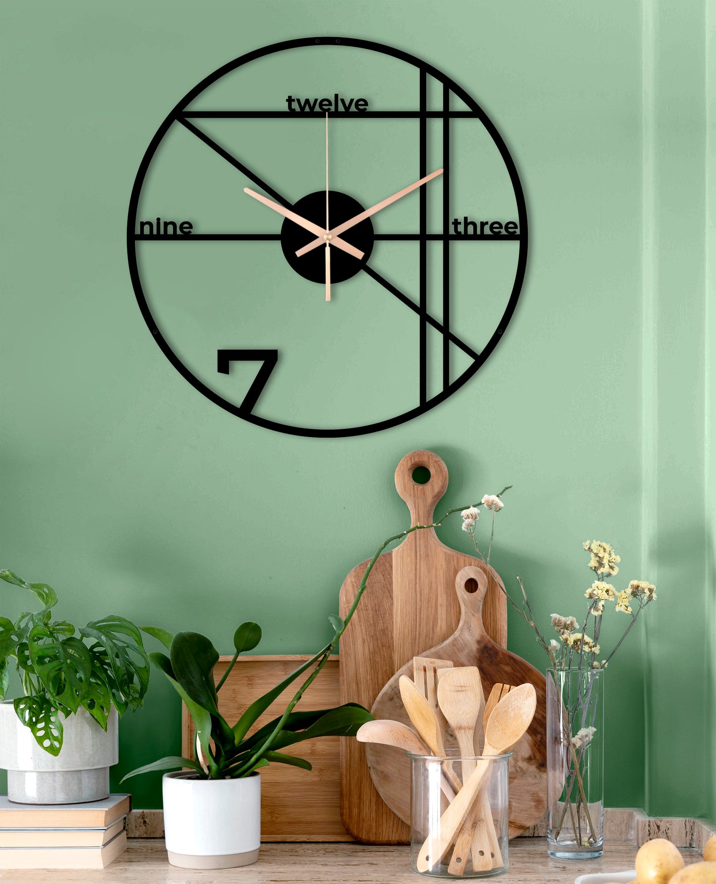 183-Dekoratif Metal Duvar Saati