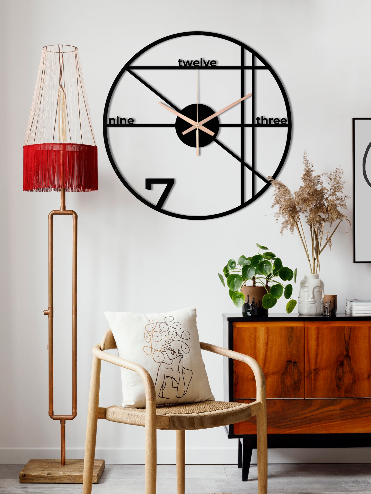 183-Dekoratif Metal Duvar Saati