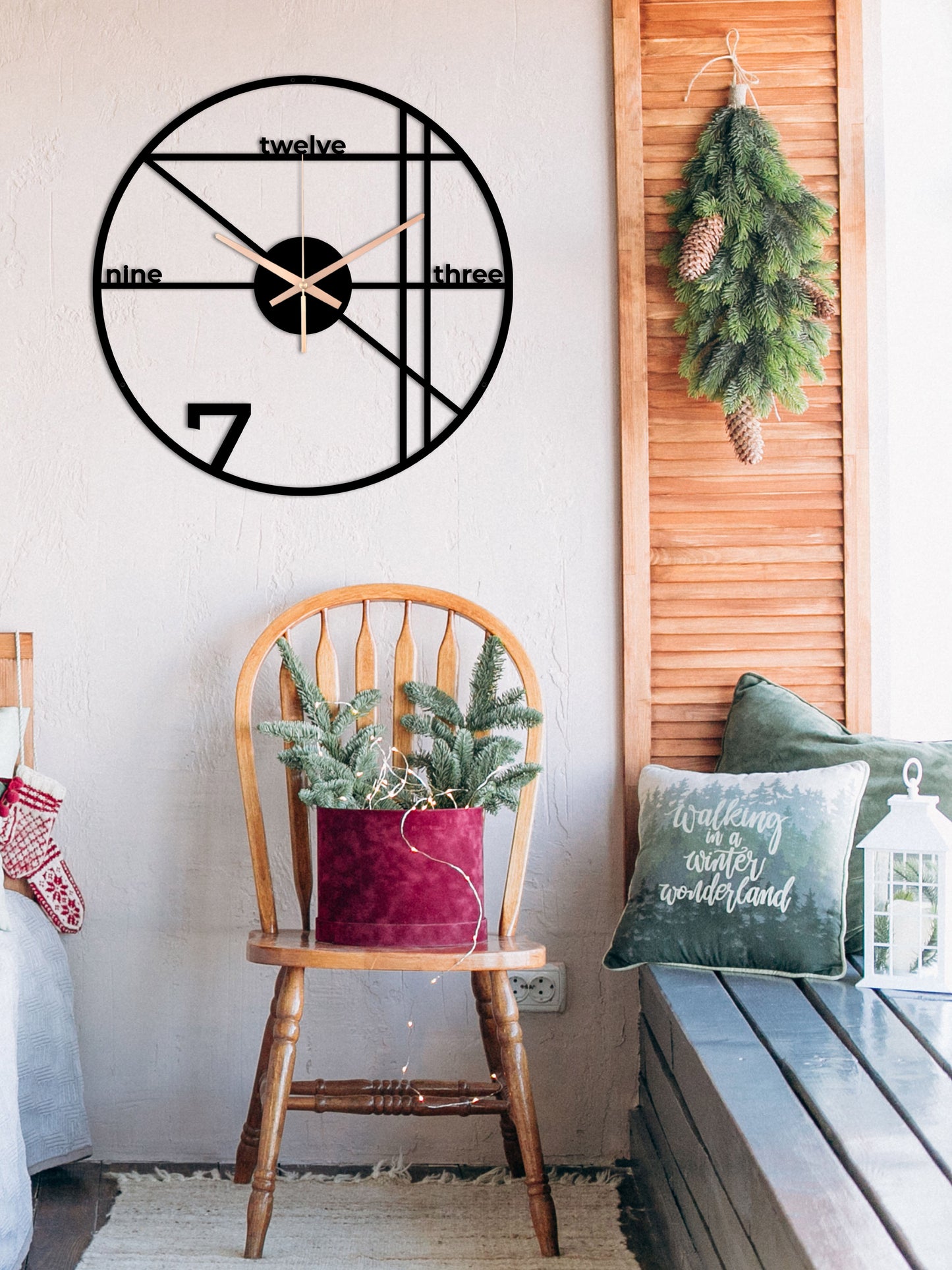 183-Dekoratif Metal Duvar Saati